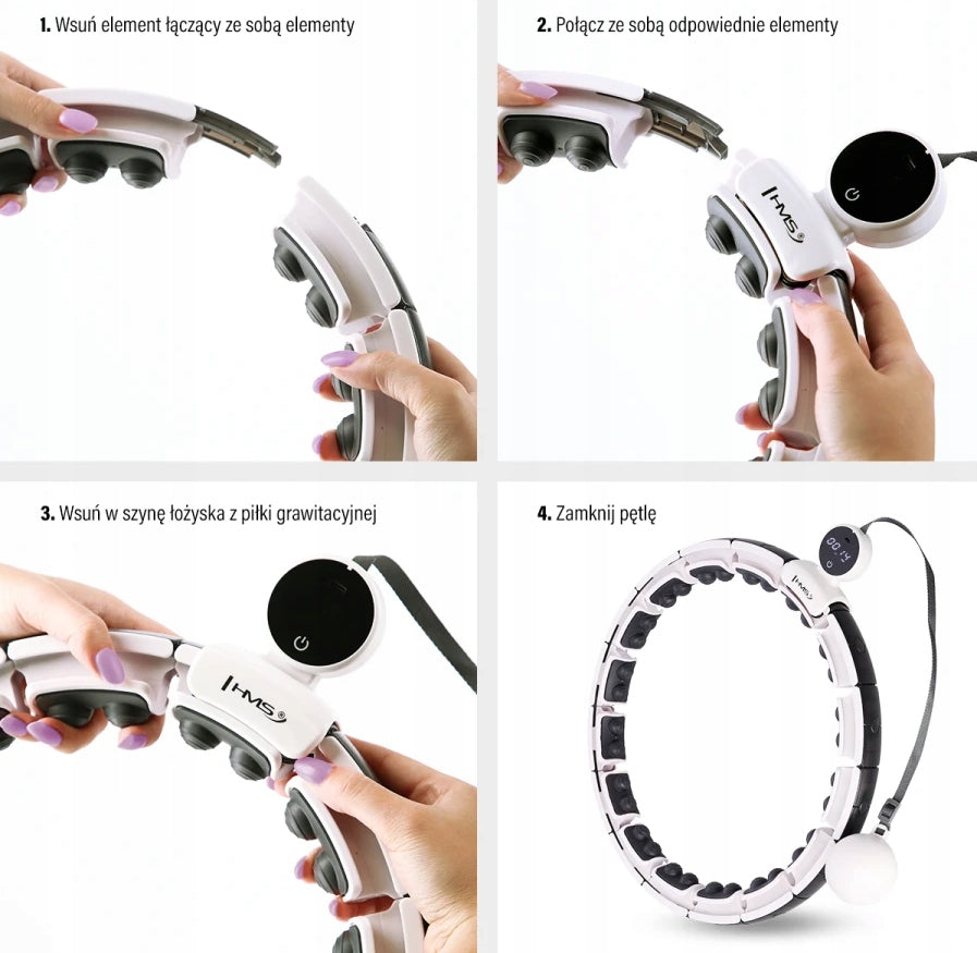 Abisal HHM16 hula hoop with counter and weight plate white 1 piece Packaging status original