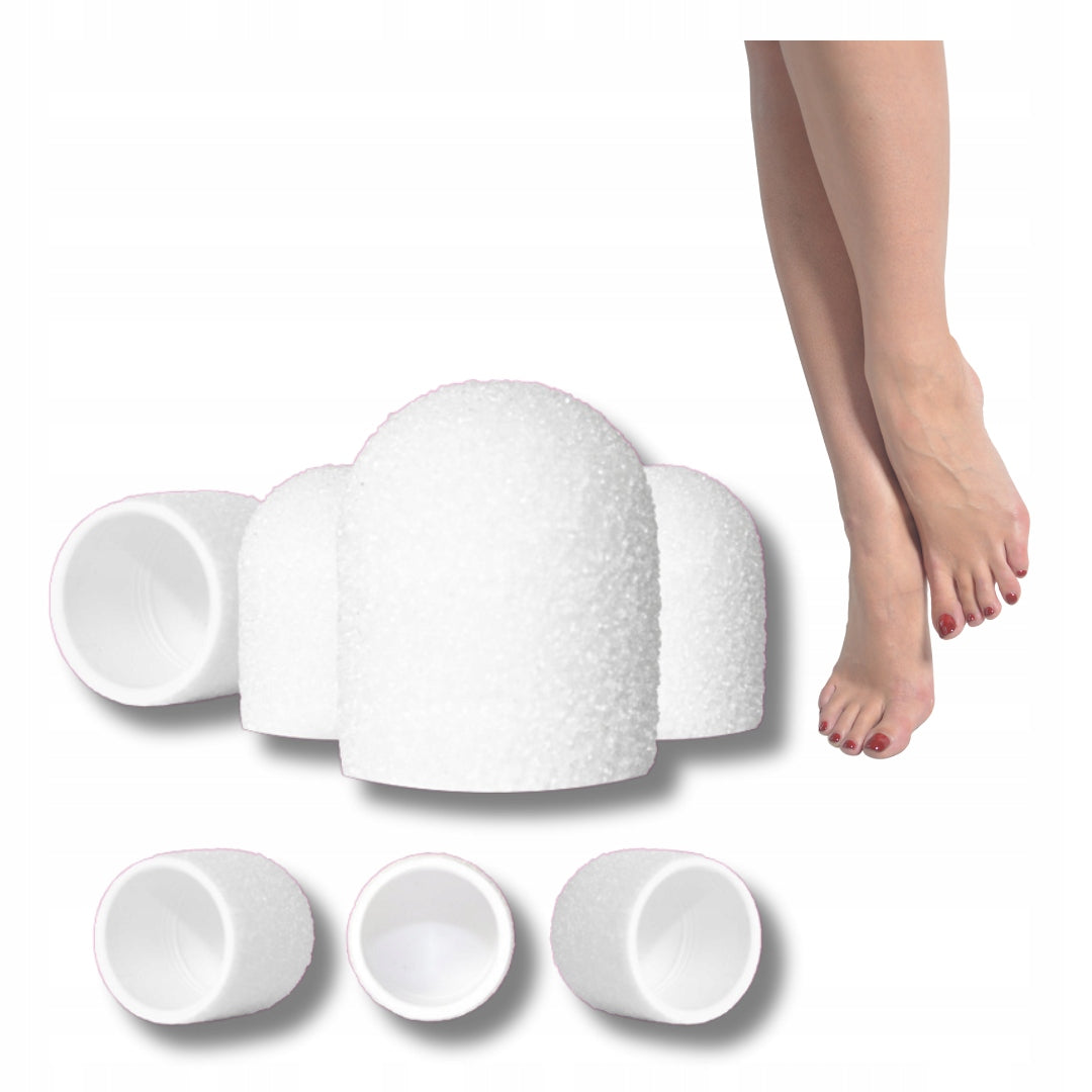 Abrasive caps for pedicure #150/13mm white Premium 100 pieces