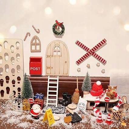 Accessories for creative play door elf christmas tree