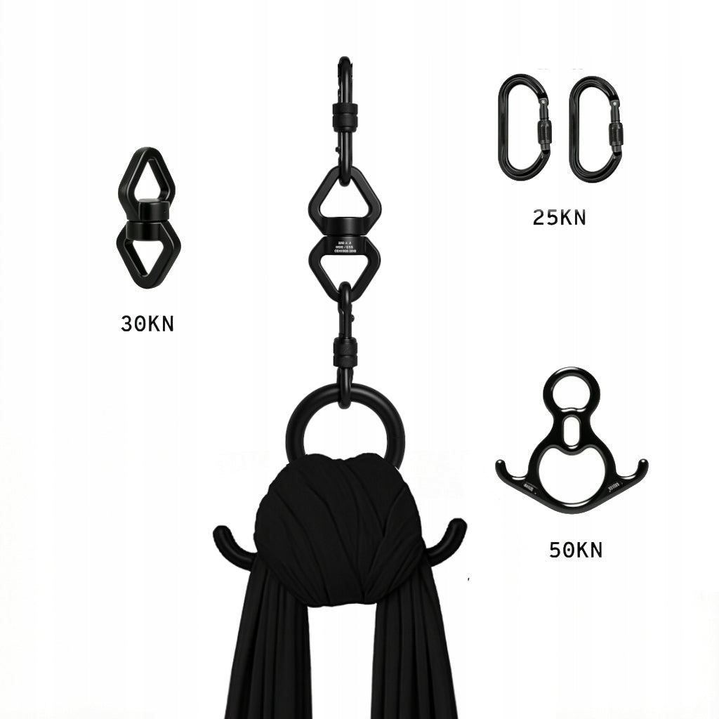 Acrobatic sash aerial silk | 6 m | Black Brand no brand