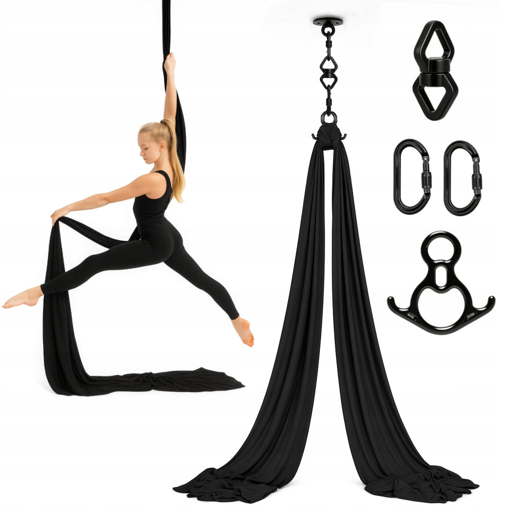 Acrobatic sash aerial silk | 6 m | Black