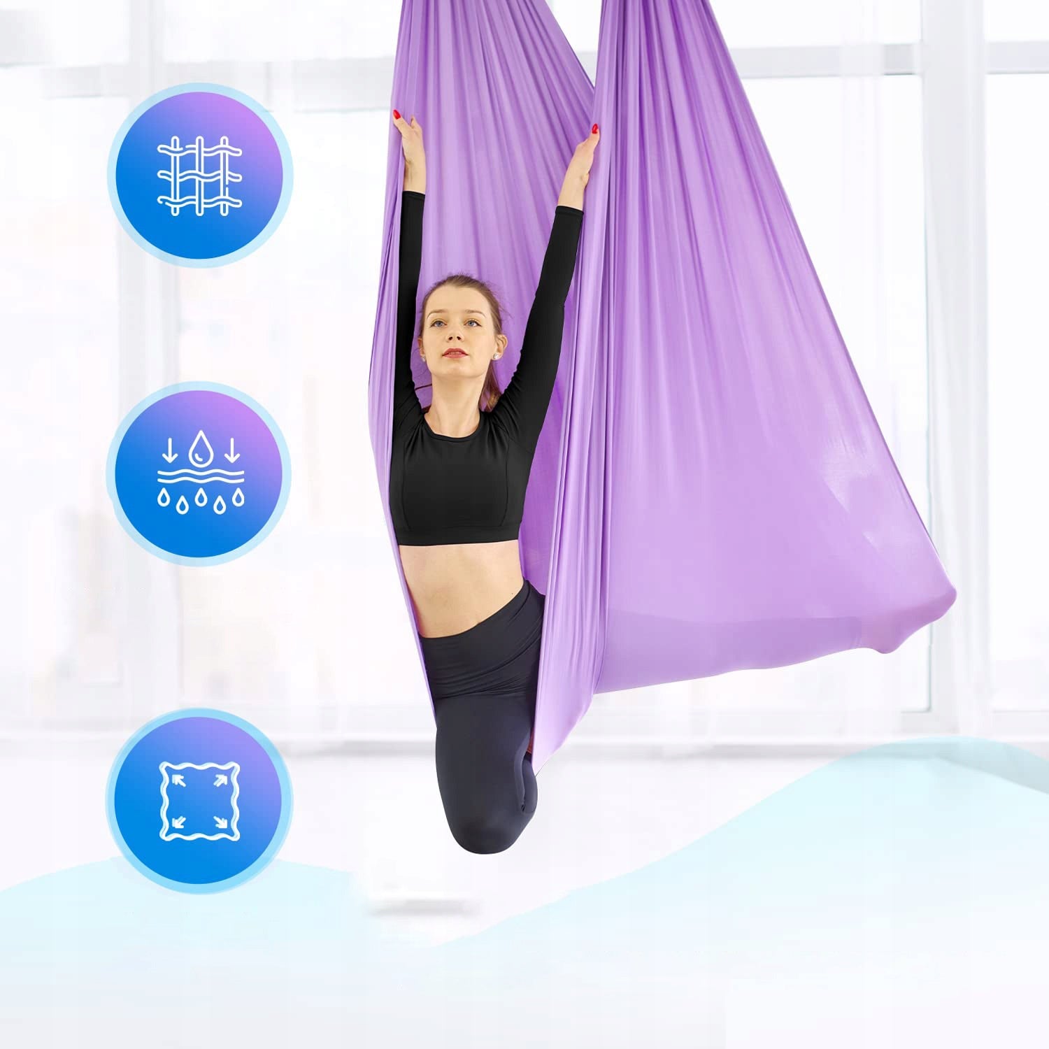 Acrobatic sash, scarf aerial silk multifunctional 6 meters purple EAN (GTIN) 0737041618412