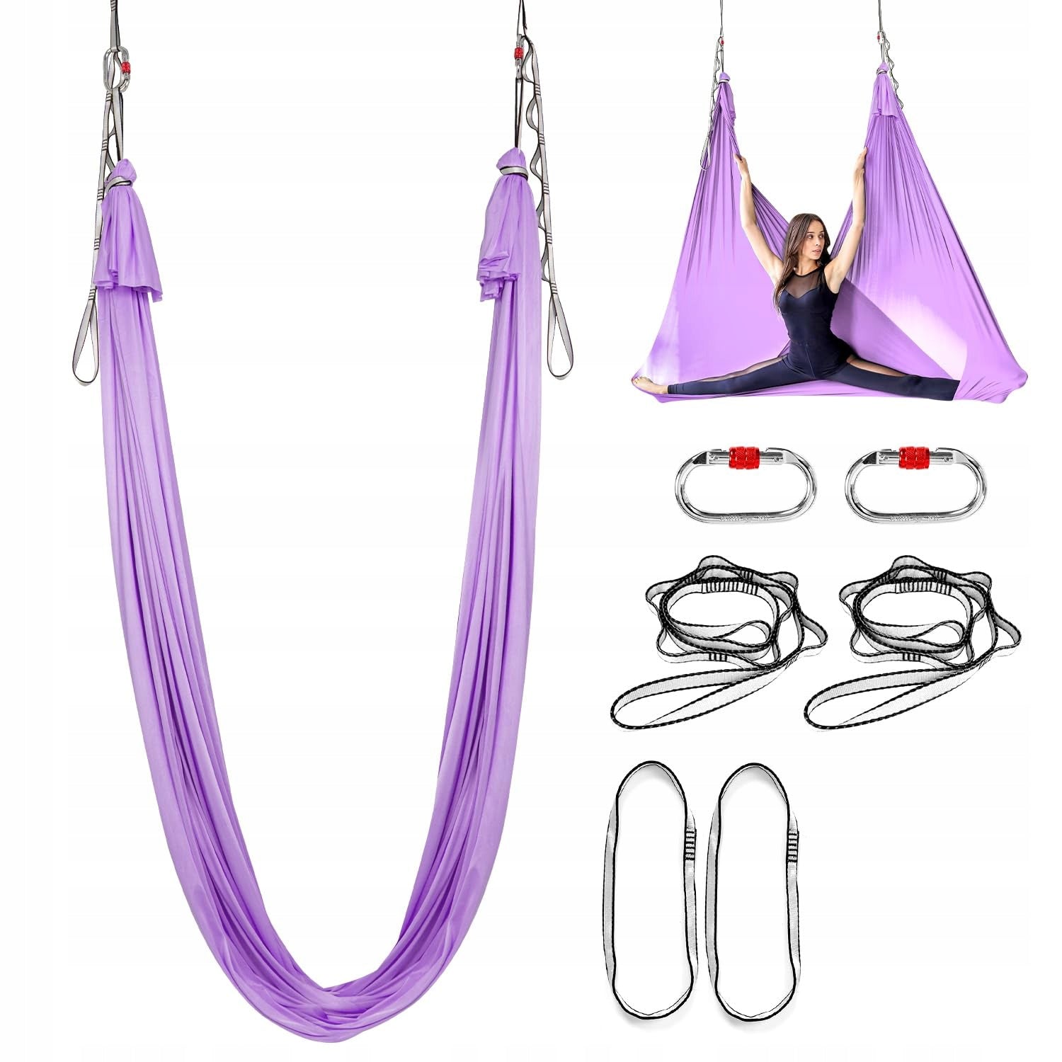 Acrobatic sash, scarf aerial silk multifunctional 6 meters purple