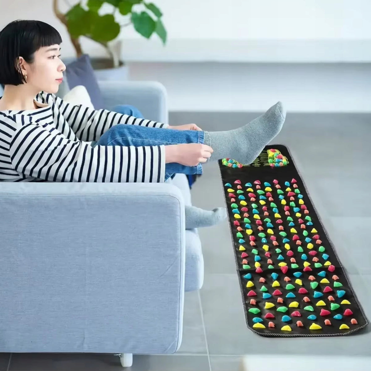 Acupressure Massage Mat Sensory Leg Foot Massager with Spikes Pebbles Manufacturer of a medical device false
