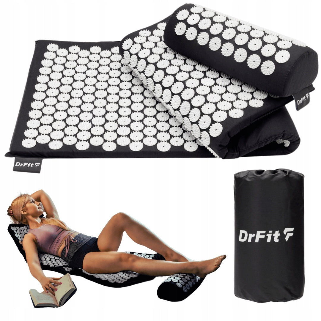 Acupressure Mat with Spikes Set with Health Massage Pillow DrFit