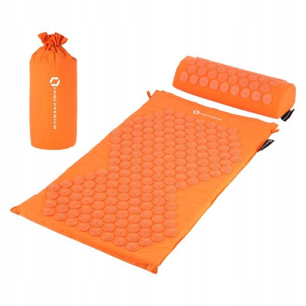 Acupressure and Massage Spike Pillow and Mat Set - 2-in-1 Kit HMS Color red