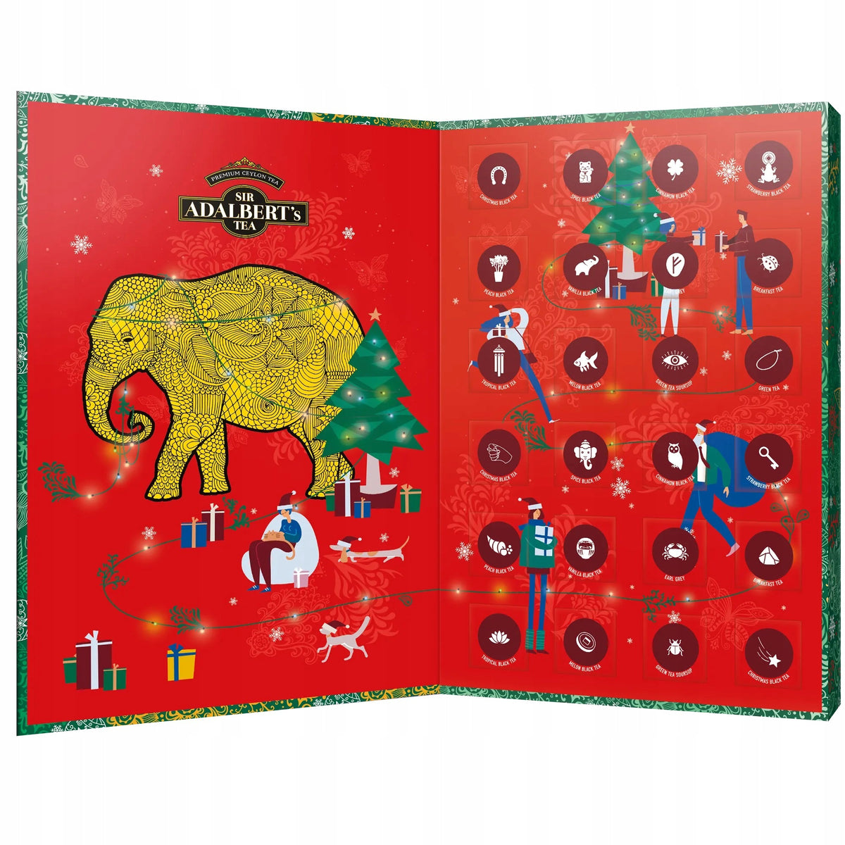 Adalbert's Tea Advent HAPPINESS CALENDAR with Pyramid Teas 48 g Brand Sir William's