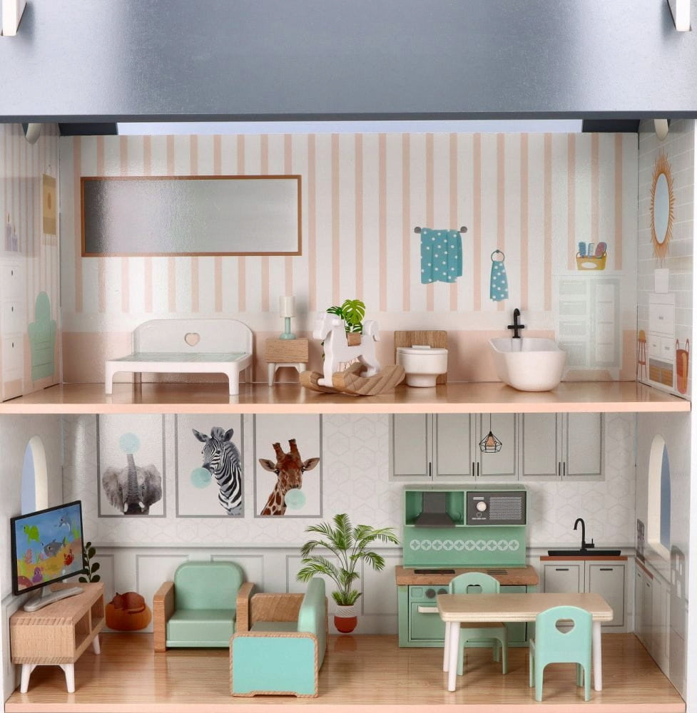 Adam Toys Large, cozy wooden dollhouse Brand Adam Toys