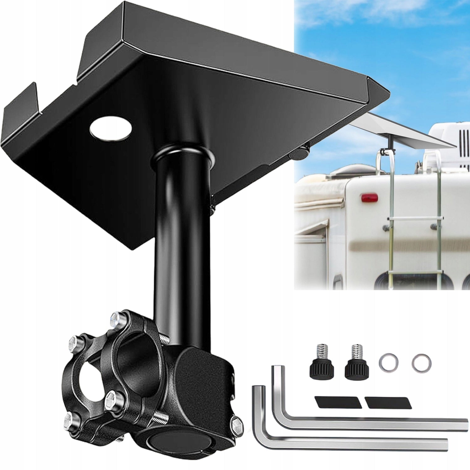 Adjustable Antenna Holder Starlink Gen 3 Roof Wall Mast Black