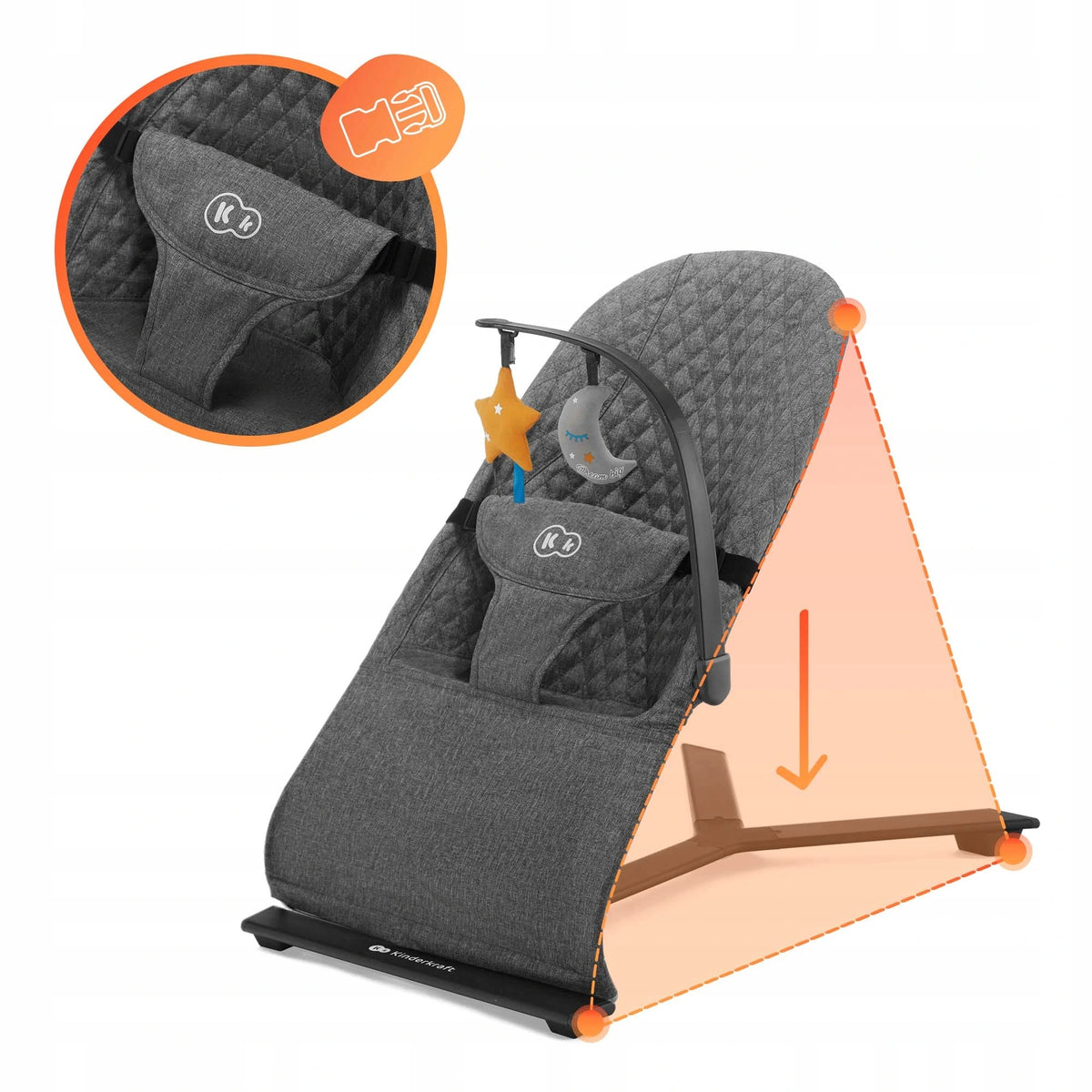 Adjustable Rocking Chair for Kids with Headband Toys KINDERCRAFT Mimi Brand Kinderkraft