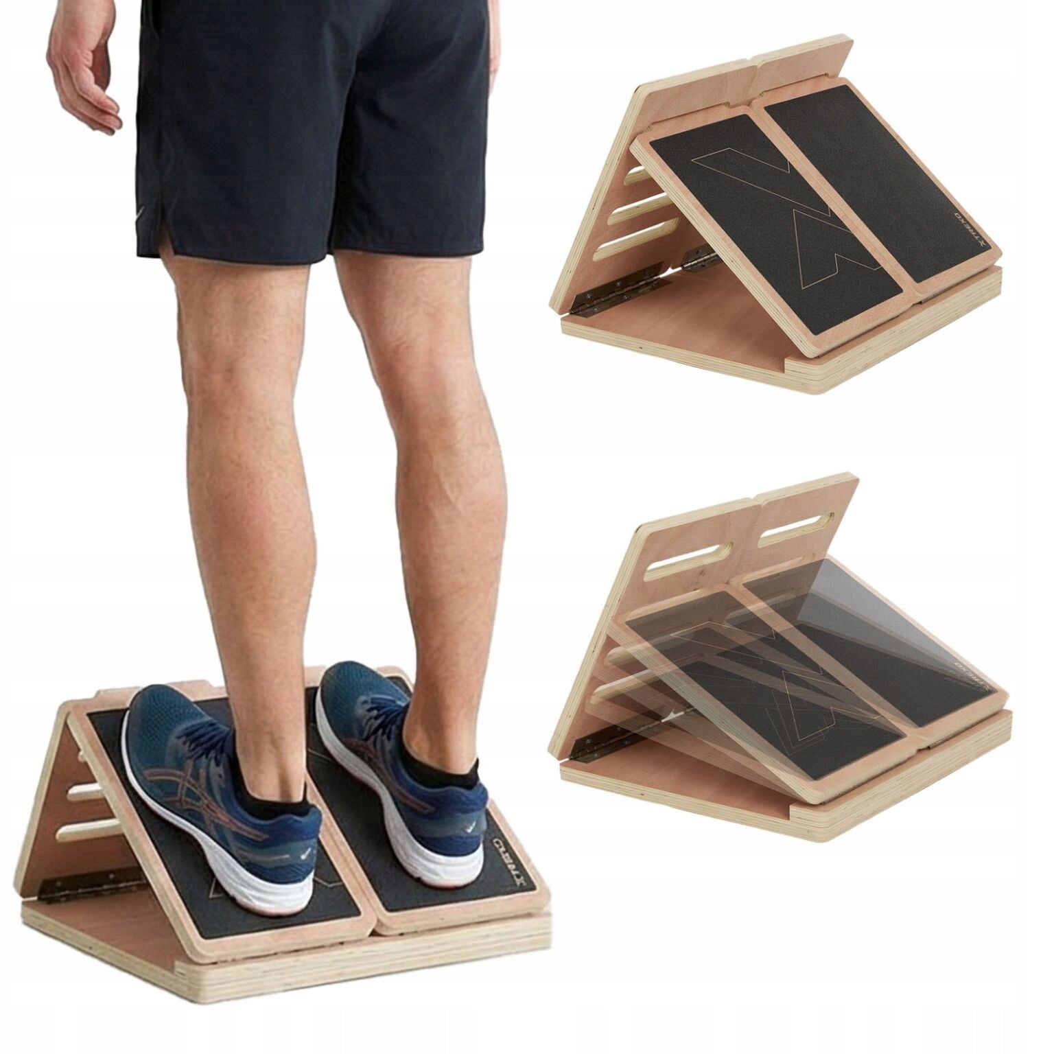 Adjustable calf stretch platform XTREXO exercise wedge black