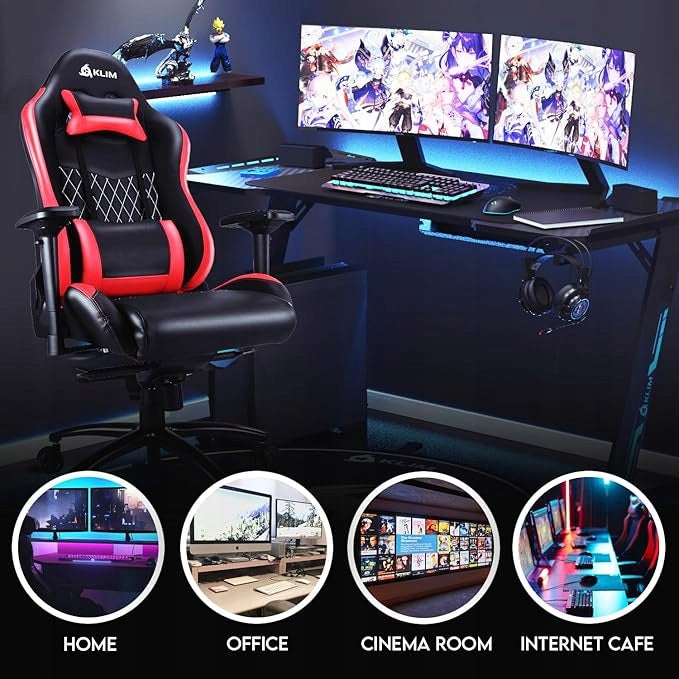 Adjustable chair KLIM eSports Gaming Chair BLACK-RED gaming Manufacturer code ESPORTS