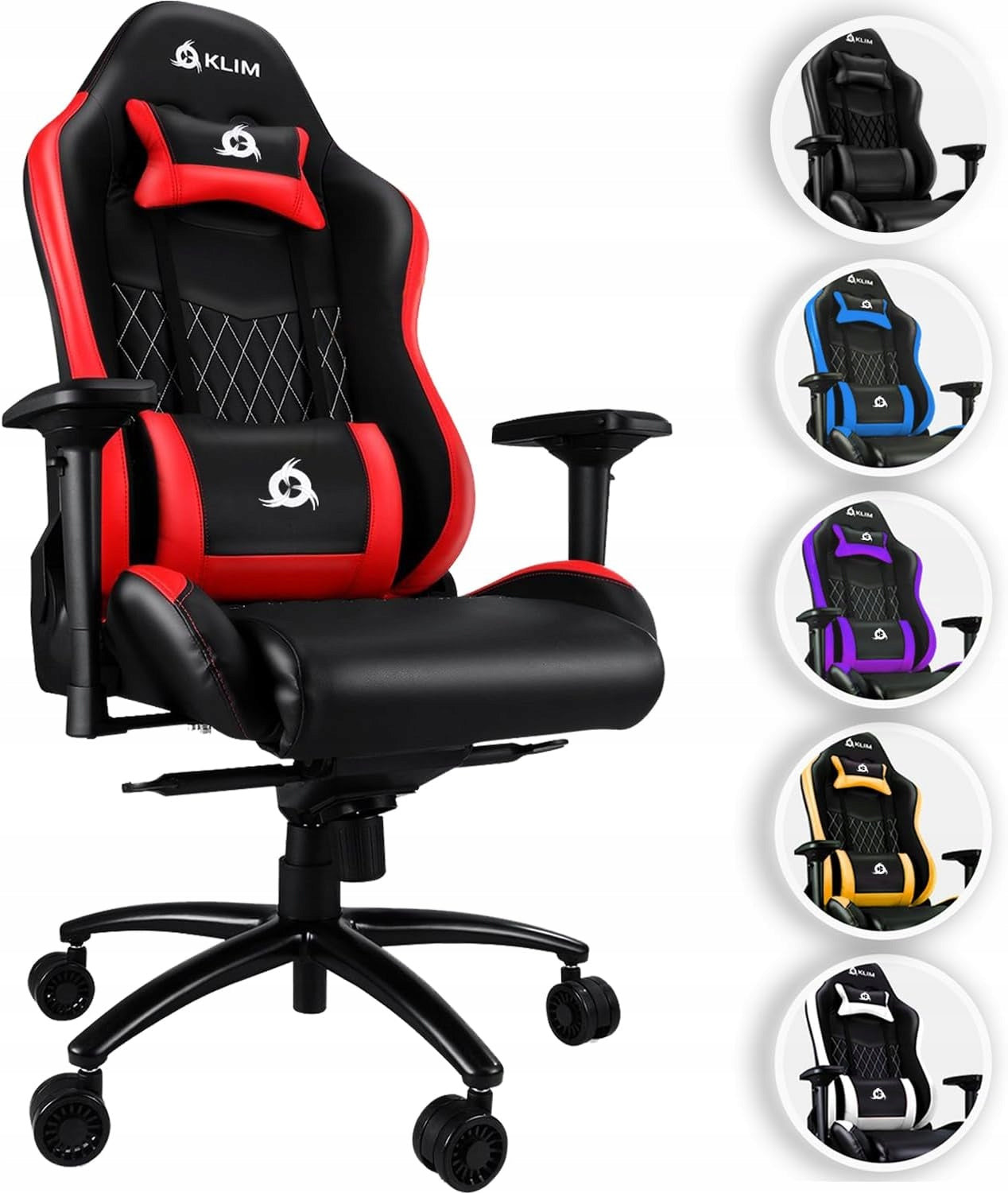 Adjustable chair KLIM eSports Gaming Chair BLACK-RED gaming