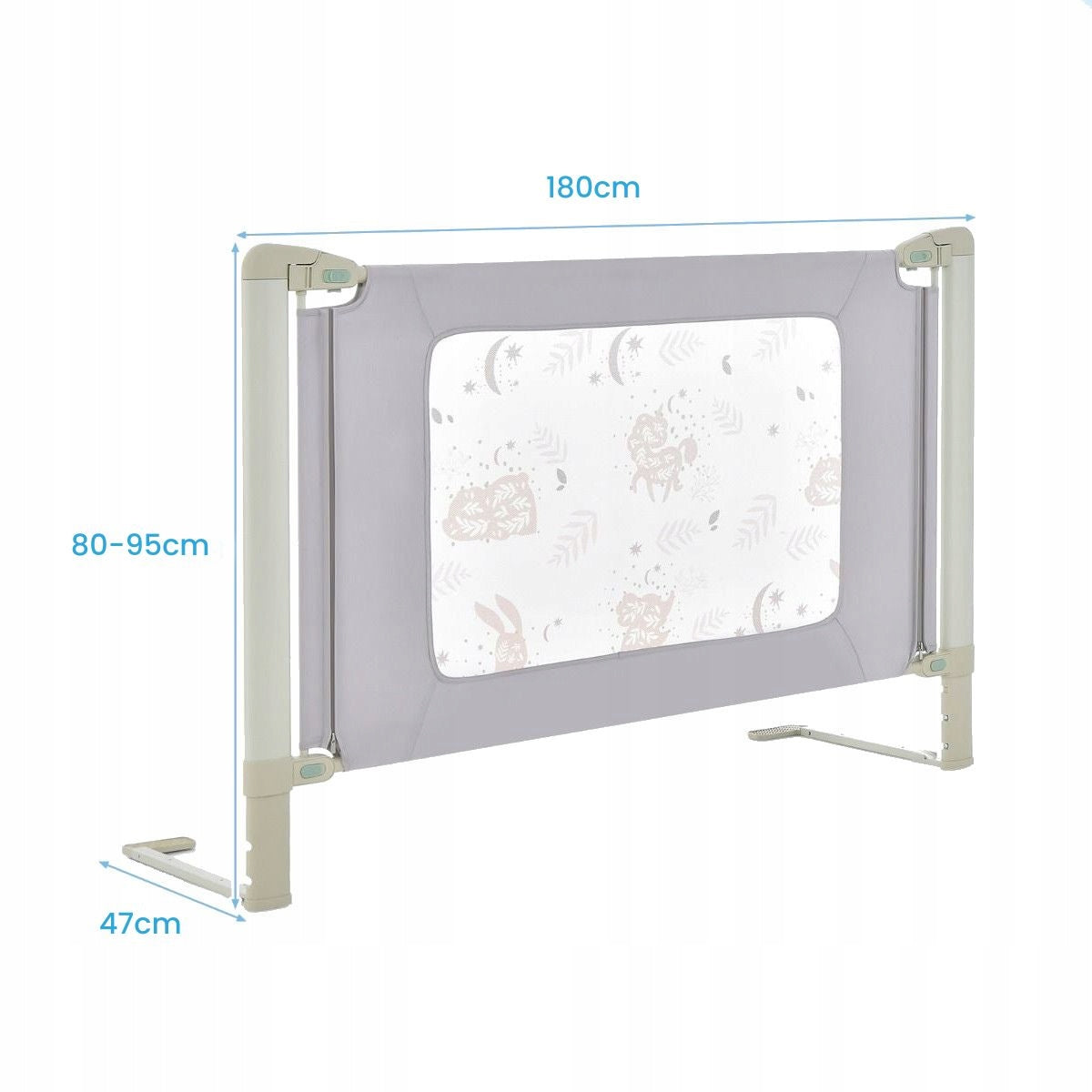 Adjustable protective barrier for bed 180 x 47 x 80-95 cm Brand Costway