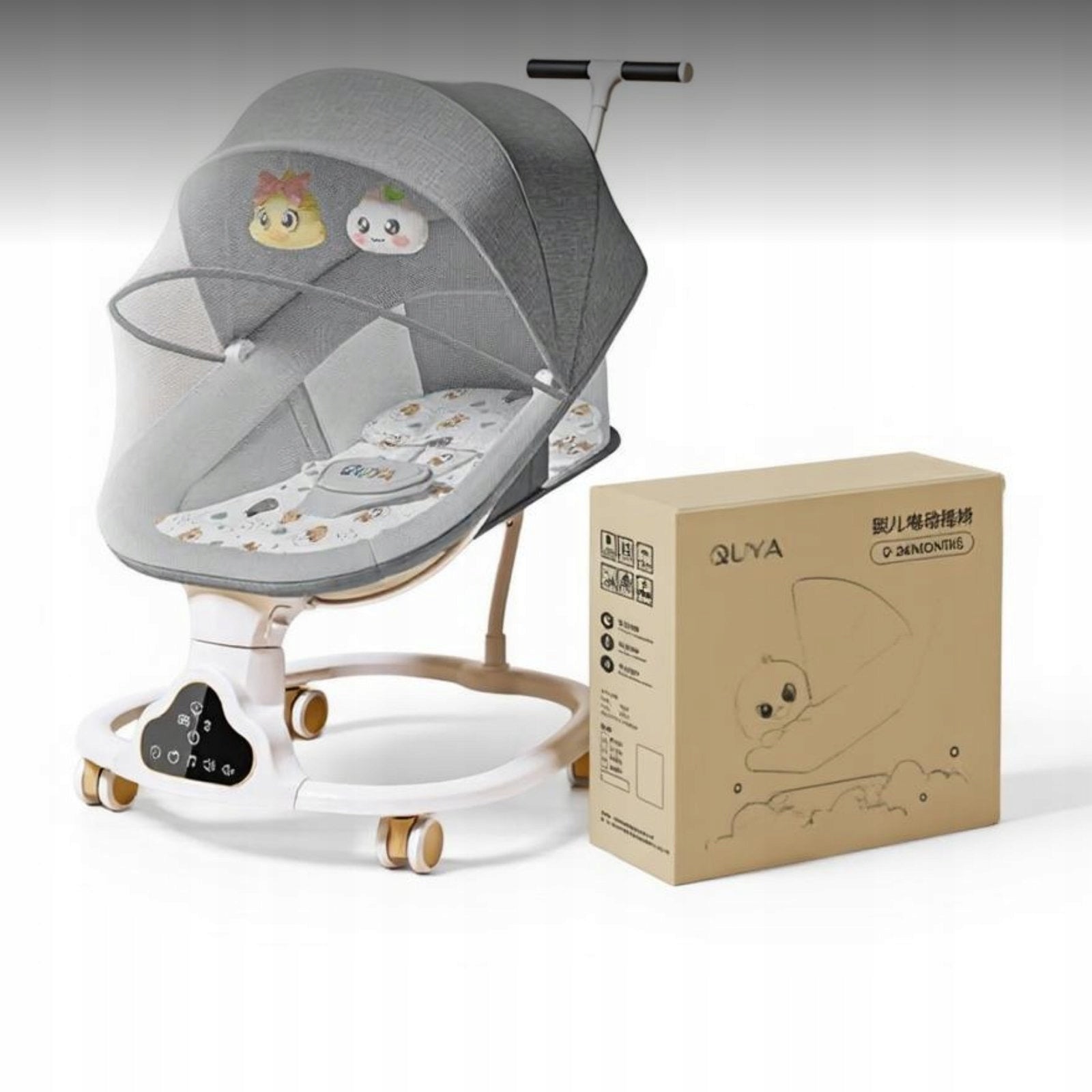 Adjustable recline electric baby rocker FS Szary 8szt.