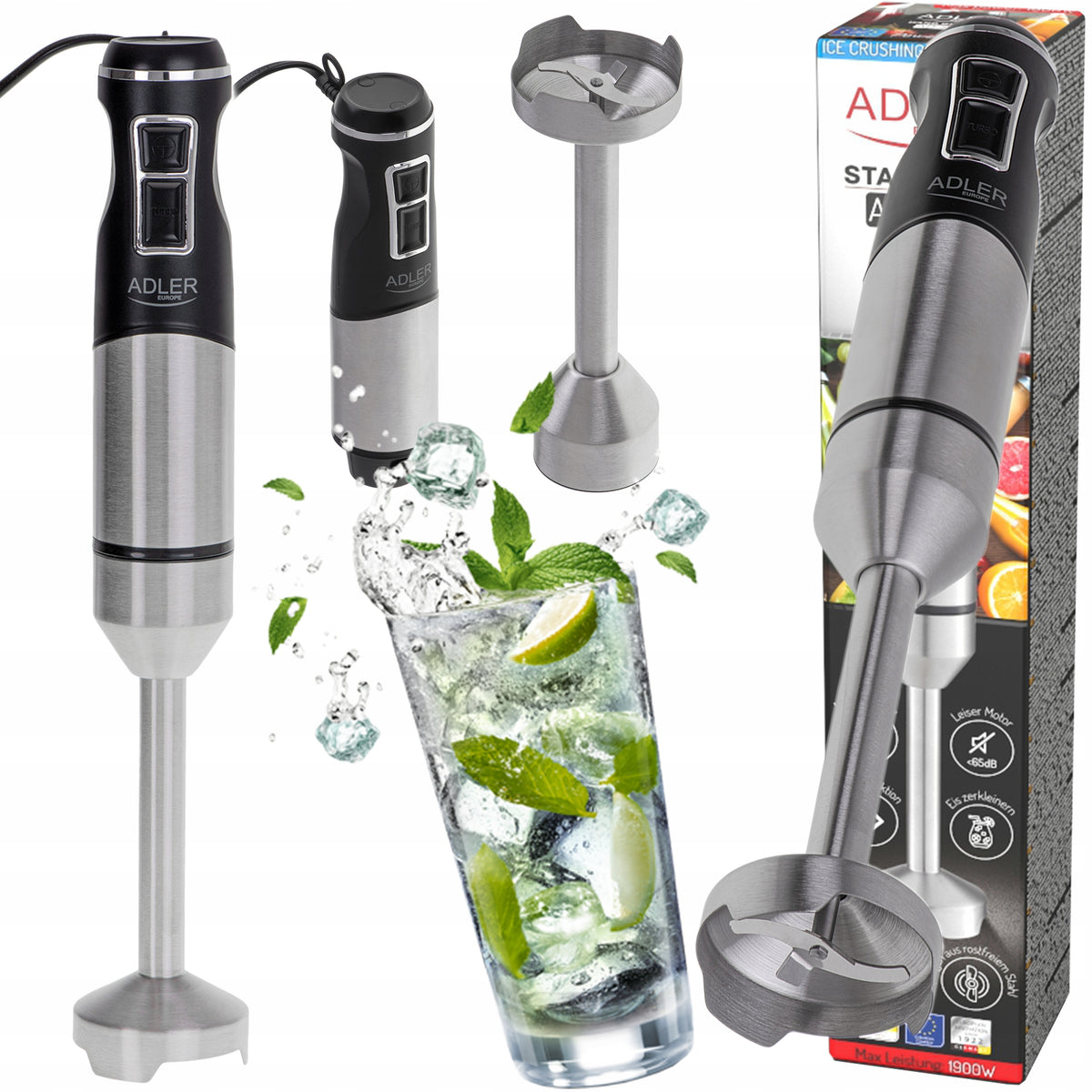 Adler AD4628 | hand blender | Turbo function * ice crushing * 16000 ob/m