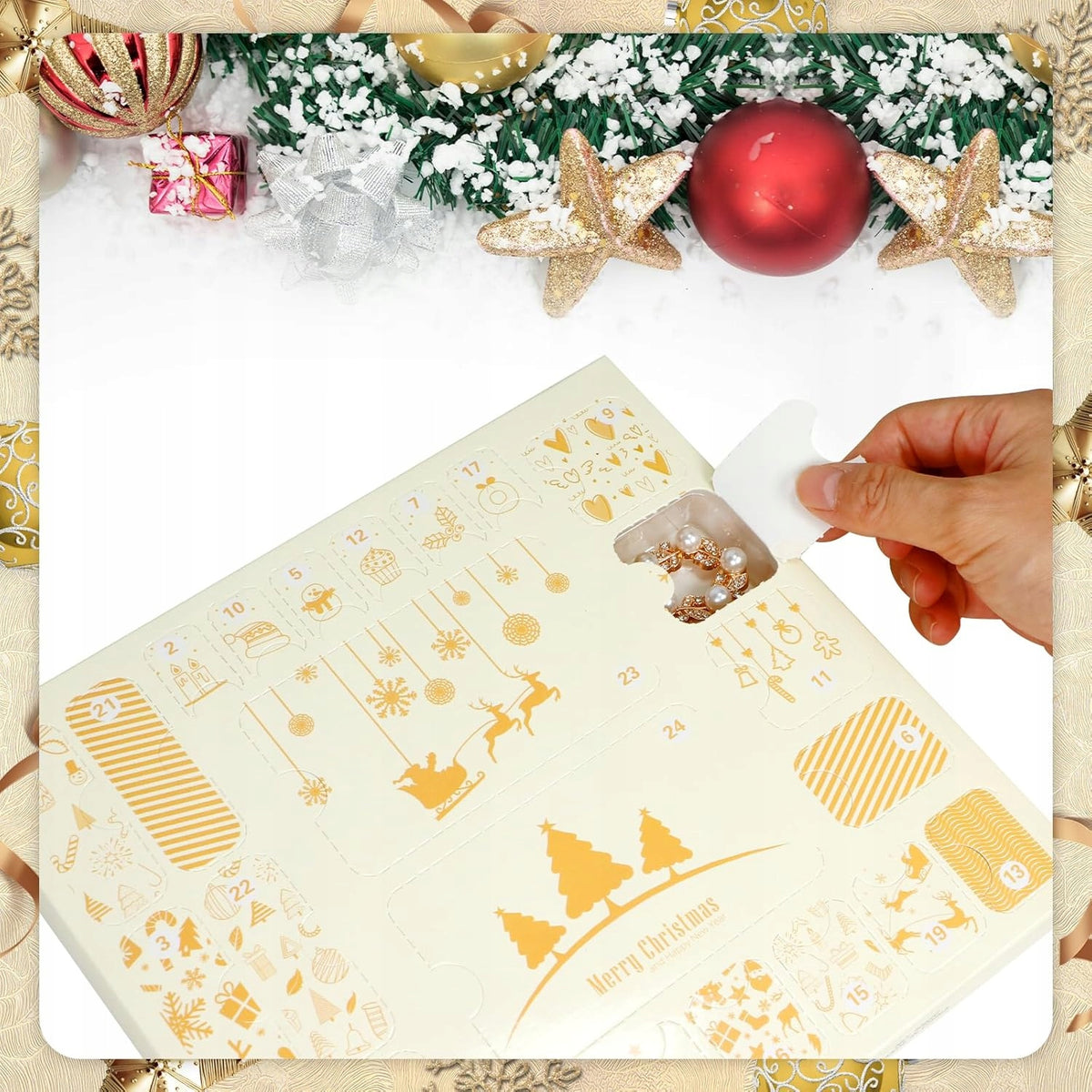 Advent Calendar 2025 Jewelry Brooches Pearls Crystals 24 Days Brand no brand