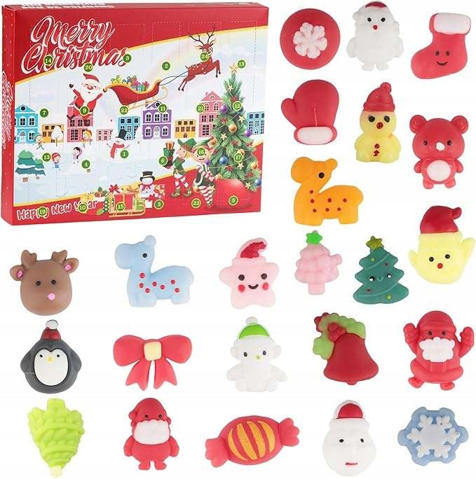 Advent Calendar 24 Days with Squishy Toys for Kids Christmas