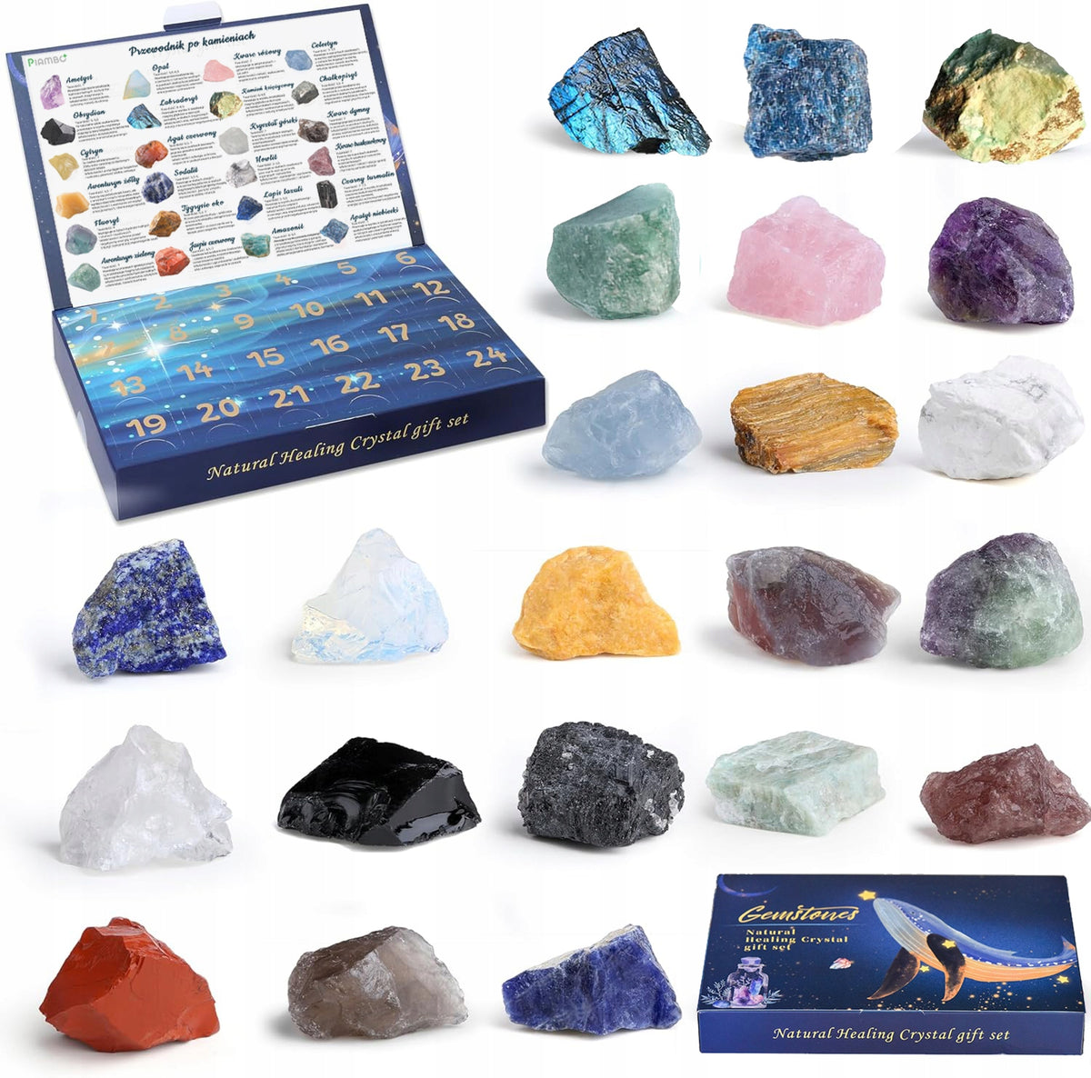 Advent Calendar 24 Minerals Geological Stones Decorative Christmas Gift