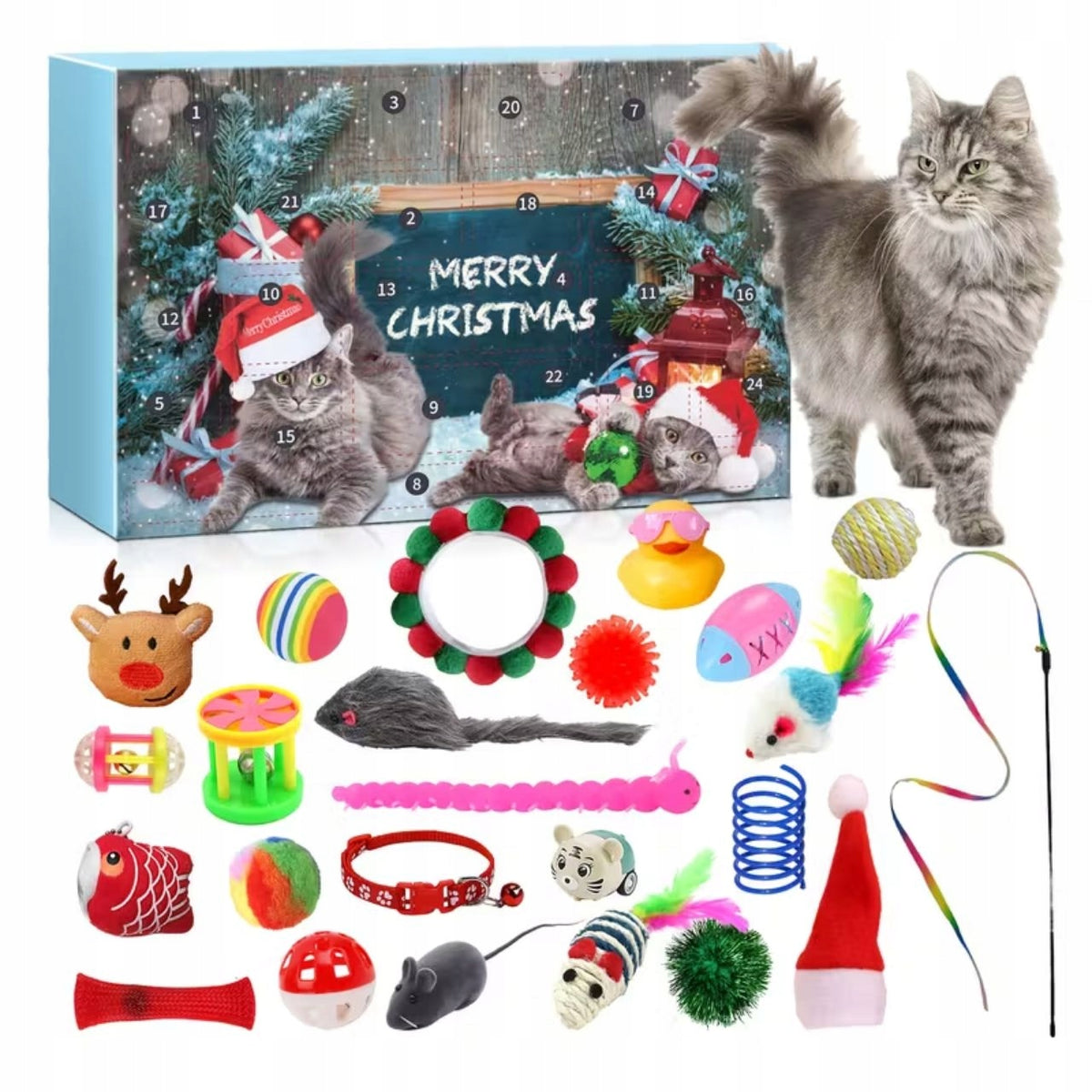 Advent Calendar Cat Toys 24 Christmas Gadgets Balls