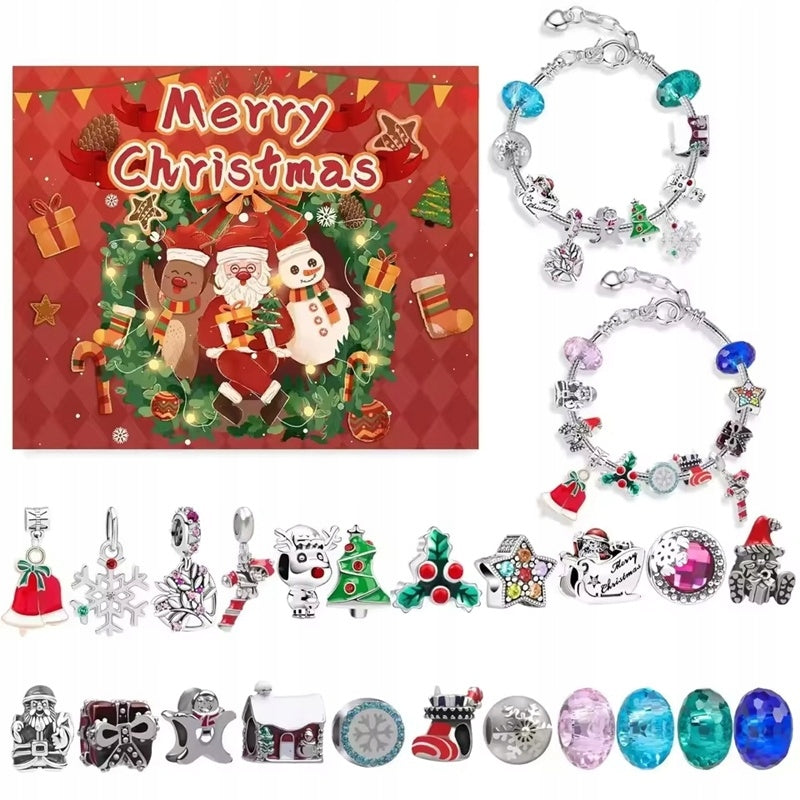 Advent Calendar Charms Bracelet Jewelry Pendants DIY Christmas