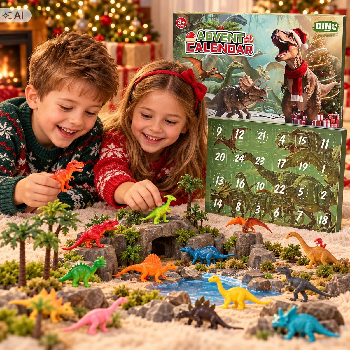 Advent Calendar Dinosaurs 24 Figurines Gift for Children Christmas Manufacturer code adwentowy_fotorob