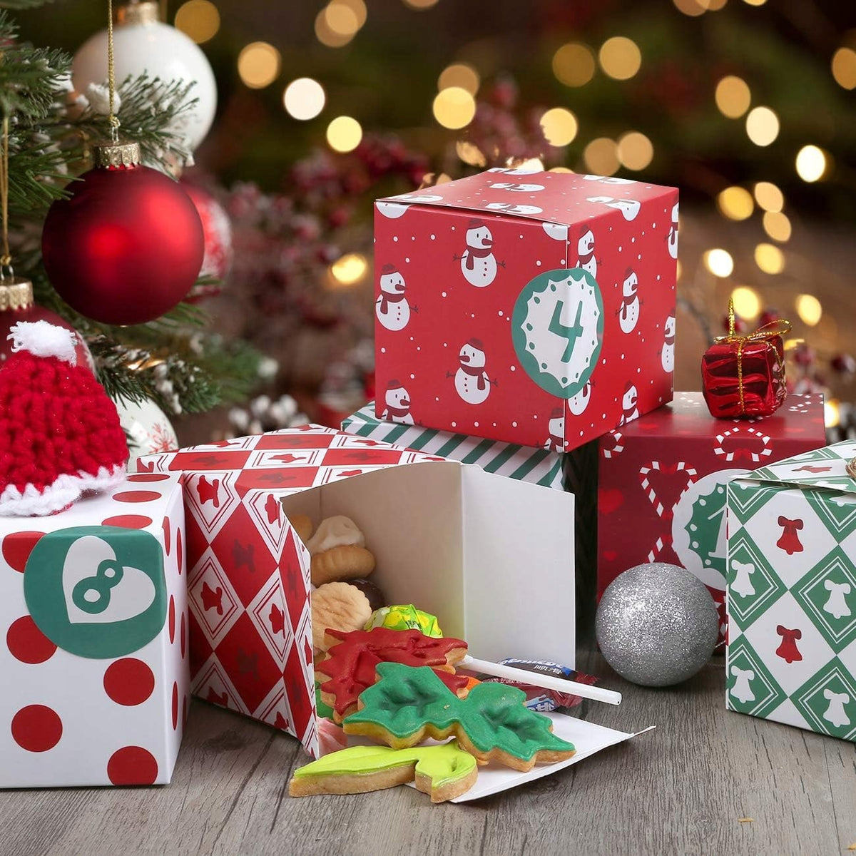 Advent Calendar Set of 24 Gift Boxes + DIY Classroom Stickers Packaging status original
