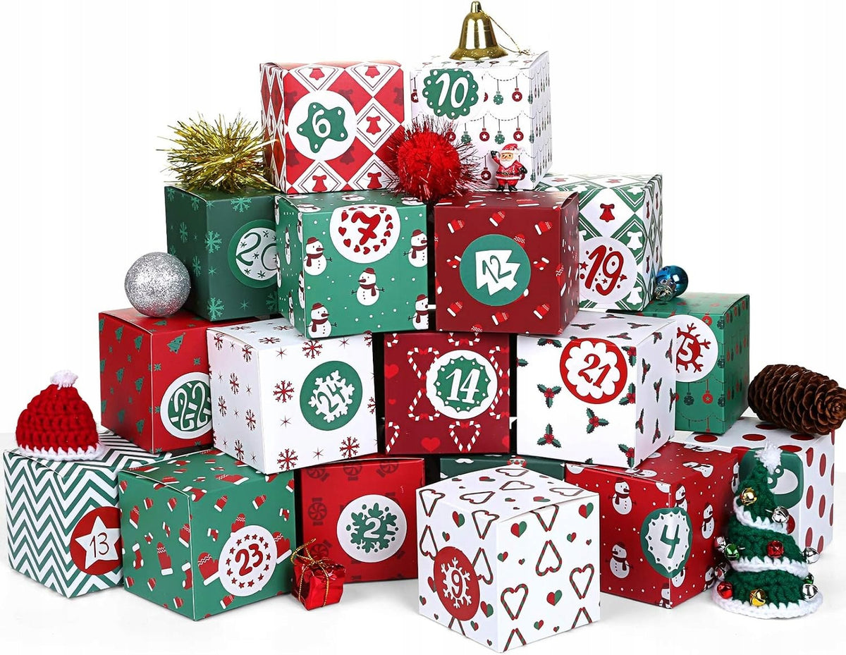 Advent Calendar Set of 24 Gift Boxes + DIY Classroom Stickers