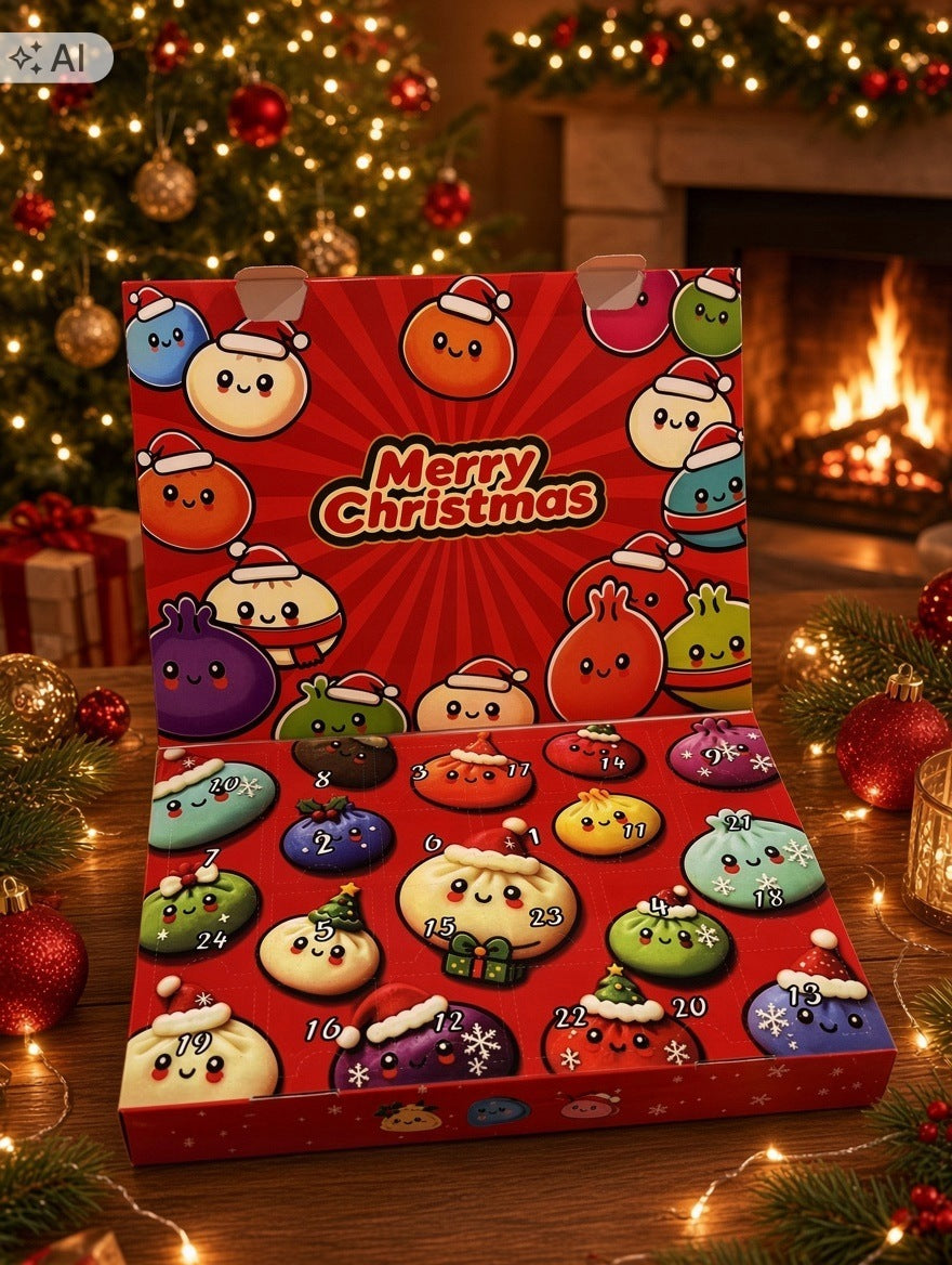 Advent Calendar Squishies Dumplings 24 days Christmas anti-stress cubes Manufacturer code KALENDARZ ADWENTOWY GNIOTKI