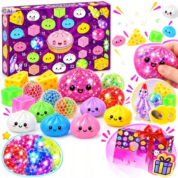 Advent Calendar Squishies Squishy 24 Pieces Sensory Set Gift