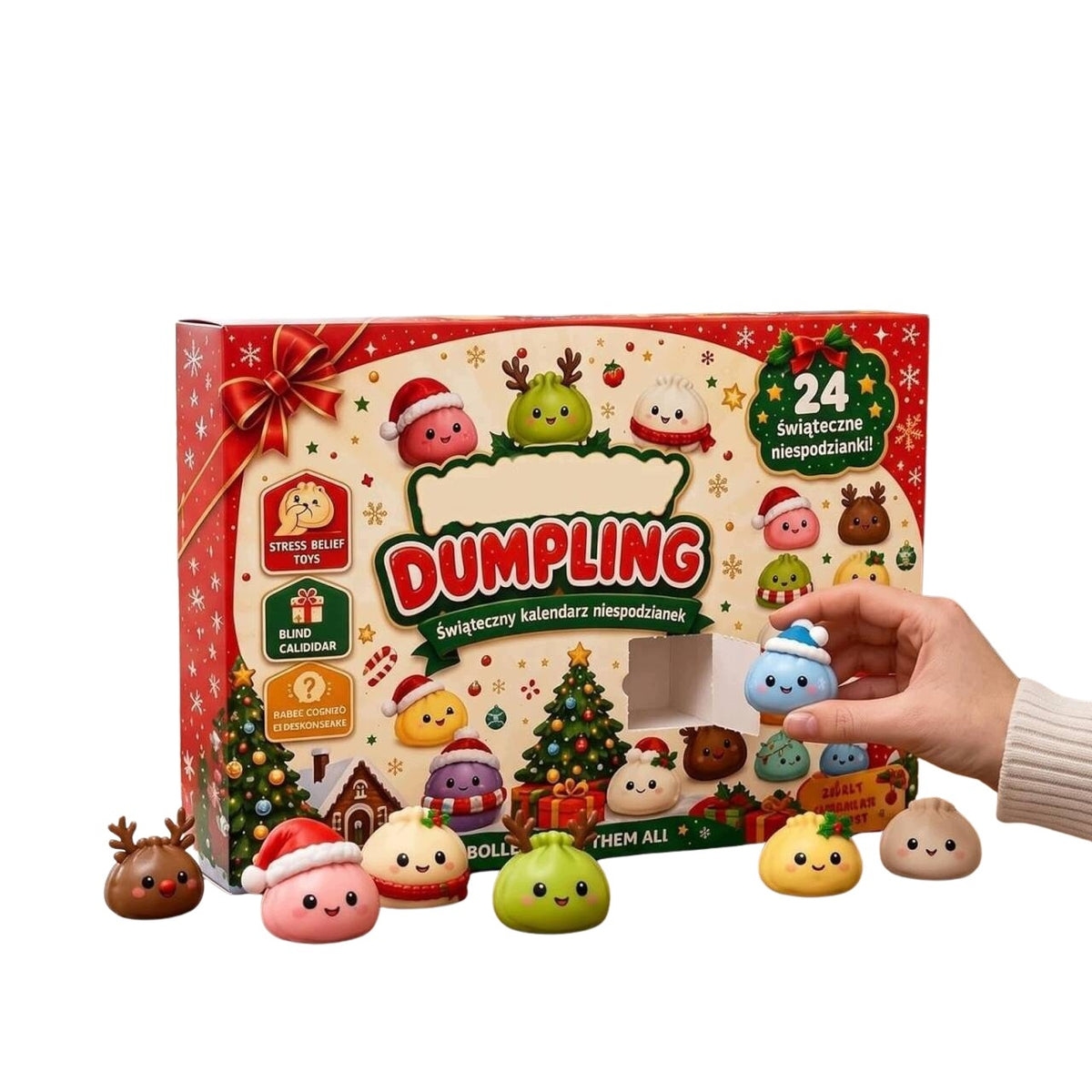 Advent Calendar Squishy Dumpling 24 Pcs Squishies Christmas Gift