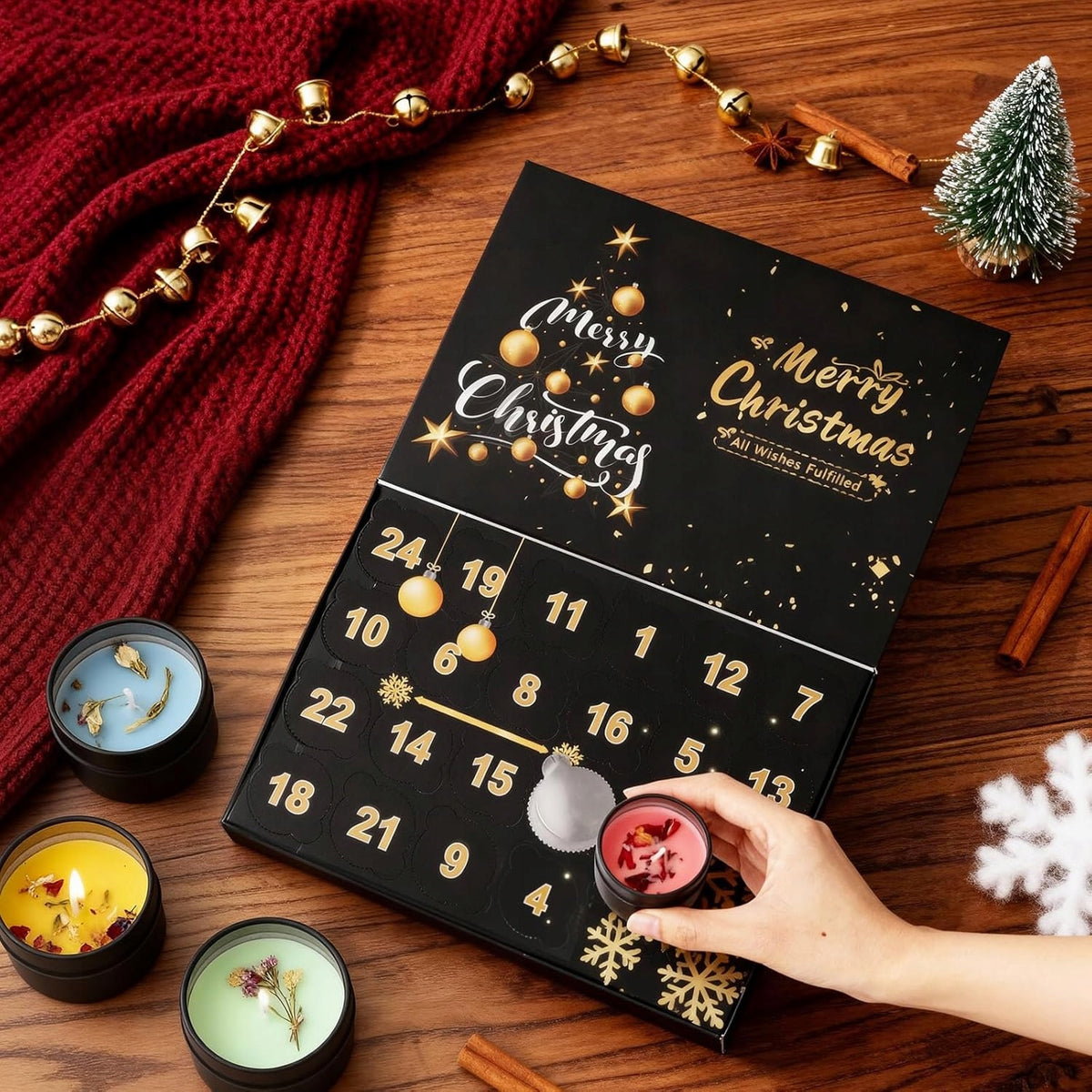 Advent Calendar With Candles Scented Candles EXCLUSIVE 24x EZJ CANDLE Manufacturer code KALENDARZ ADWENTOWY ŚWIECE EXCLUSIVE