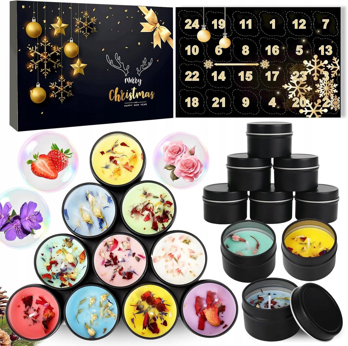 Advent Calendar With Candles Scented Candles EXCLUSIVE 24x EZJ CANDLE