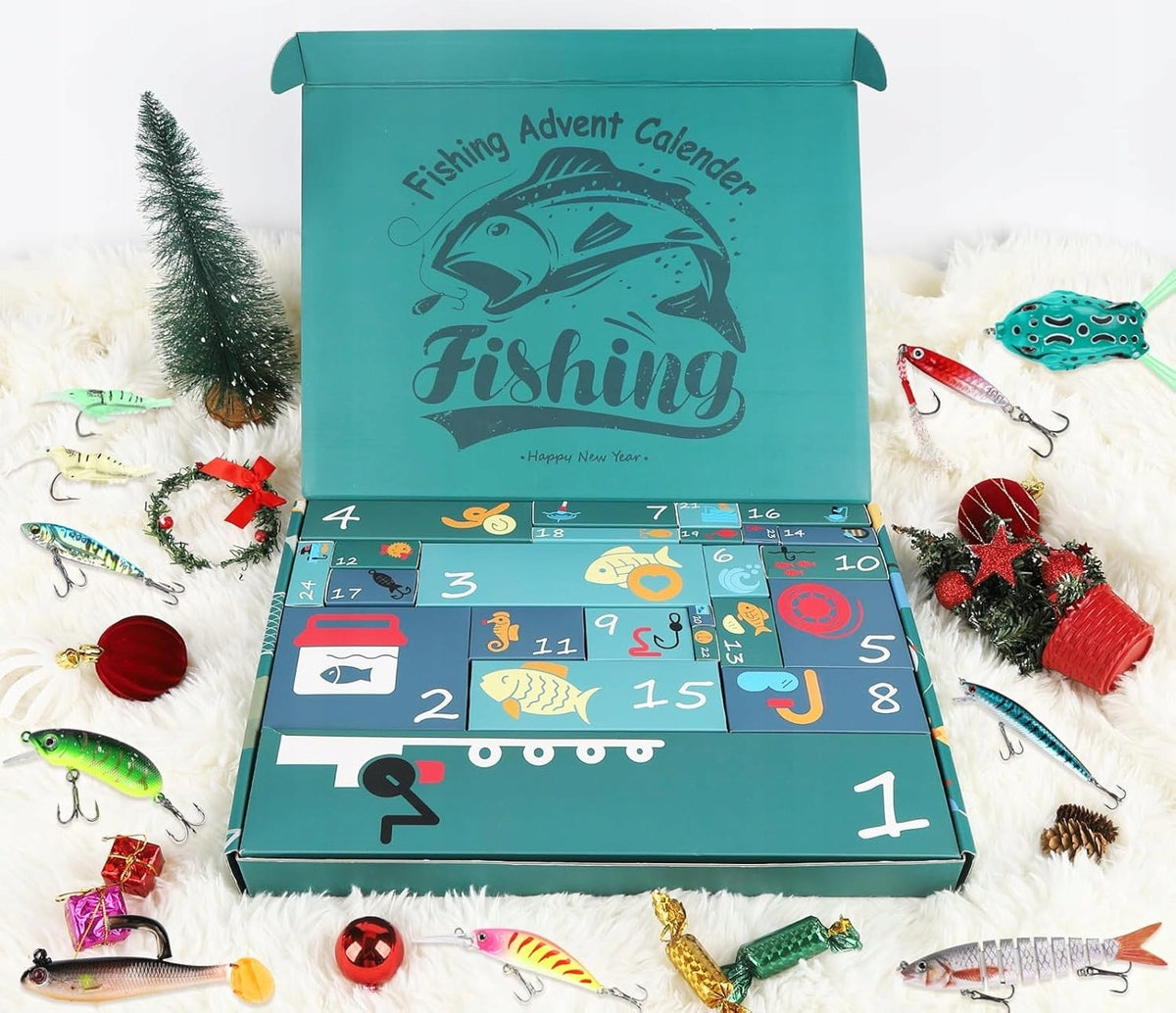 Advent Fishing Calendar Gift Christmas Fish Lake River Brand no brand