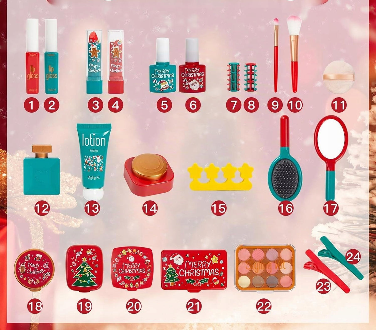 Advent calendar 2025 for girls toy makeup cosmetics Brand no brand