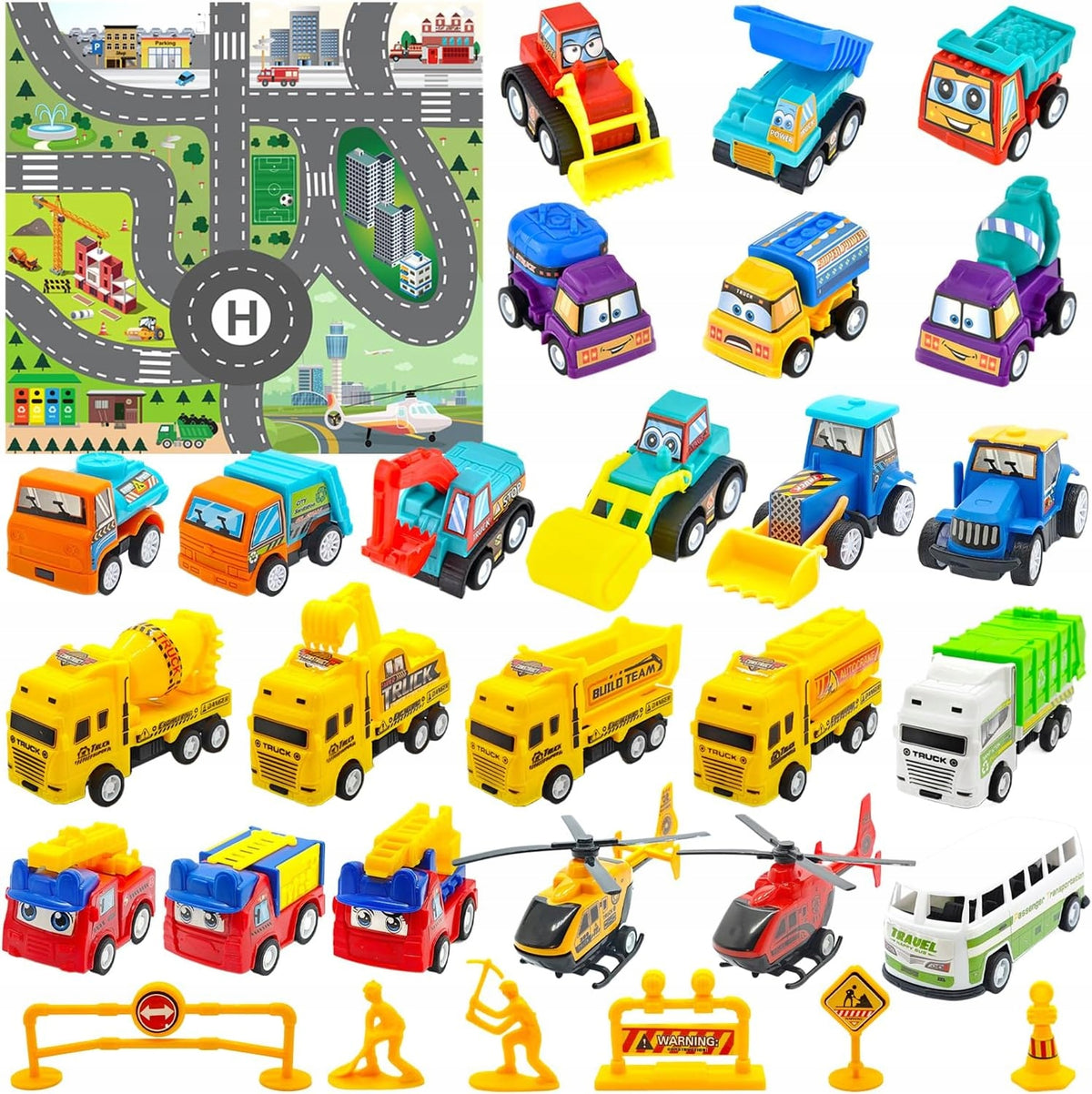 Advent calendar for Christmas with toys 24 cars