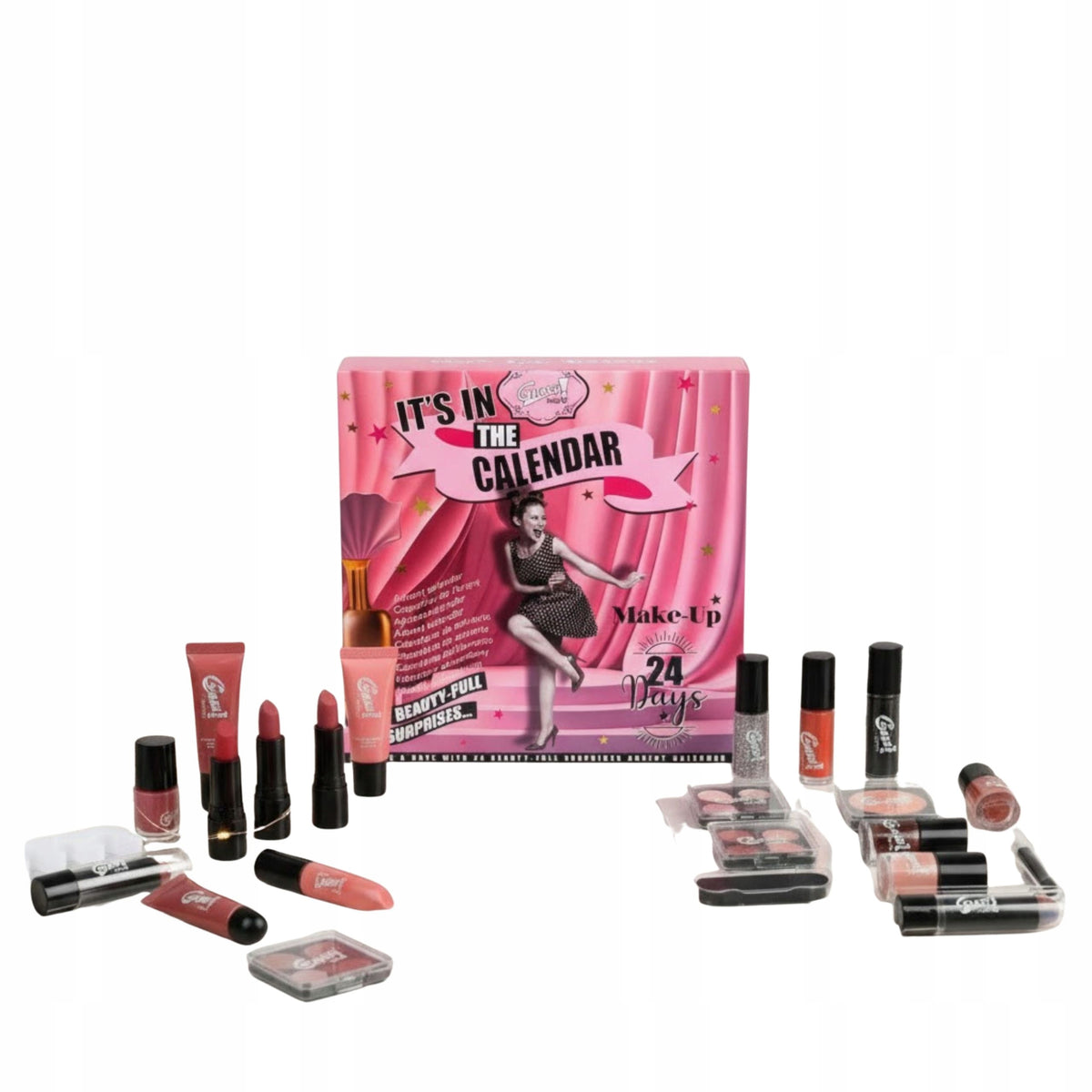 Advent calendar with cosmetics for gift CHRISTMAS GLOSS /24 elements/