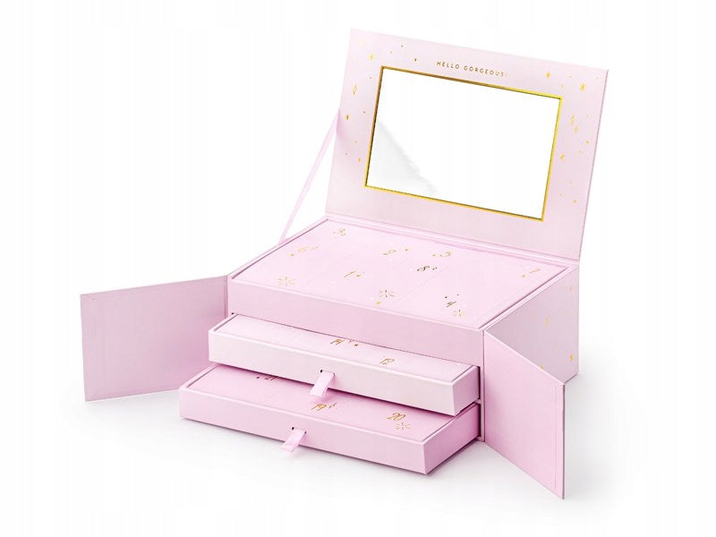 Advent calendar with filling, pink jewelry box