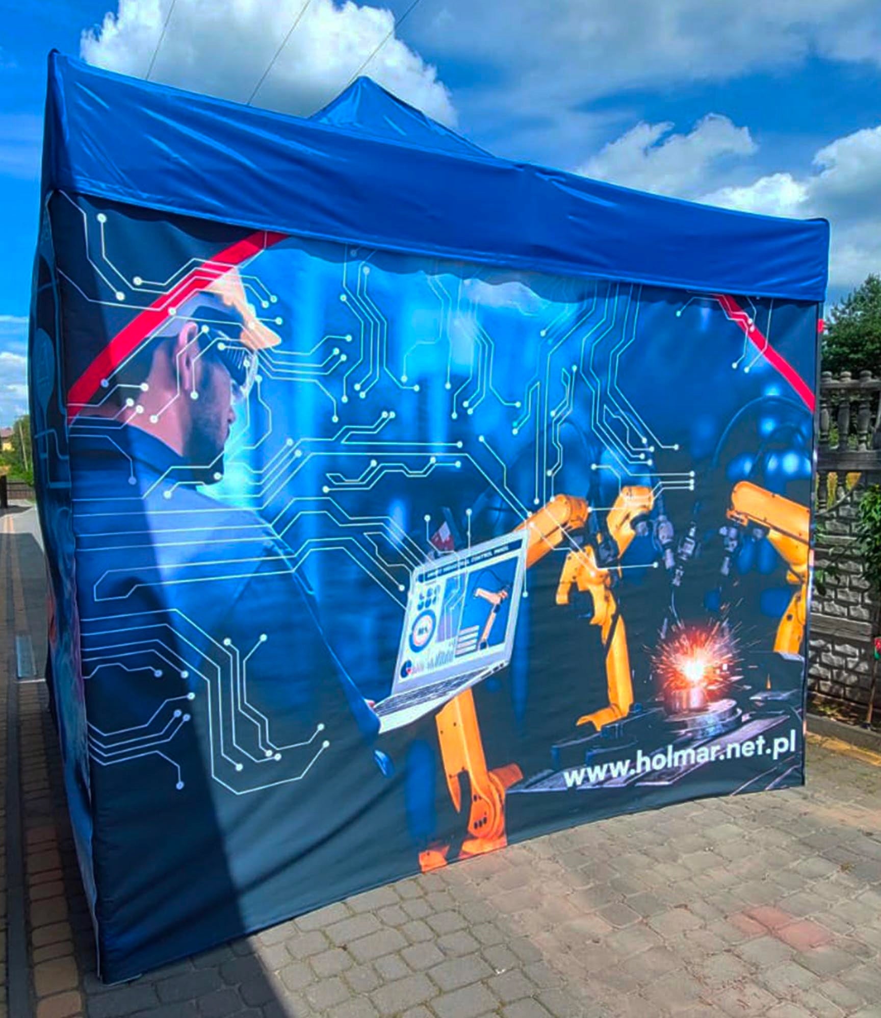 Advertising tent express print full 3x3m - 3 wall printing, aluminum Number of side walls 3 walls