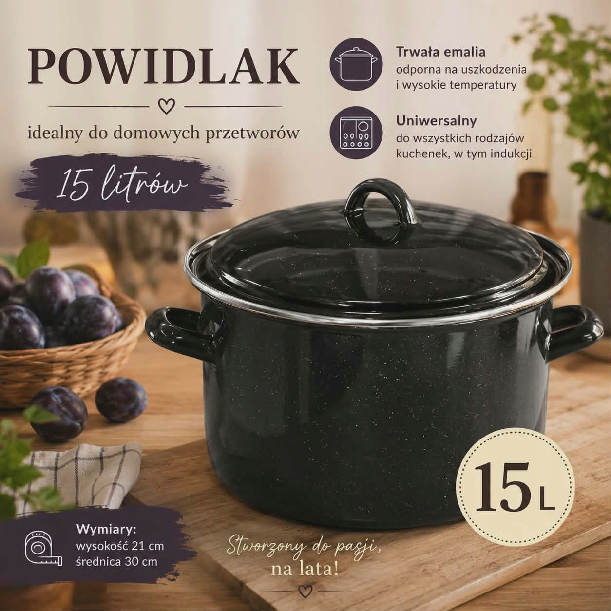 Afterdulgence ENAMEL pot for pasteurization jars 15 L 30 cm Packaging status original