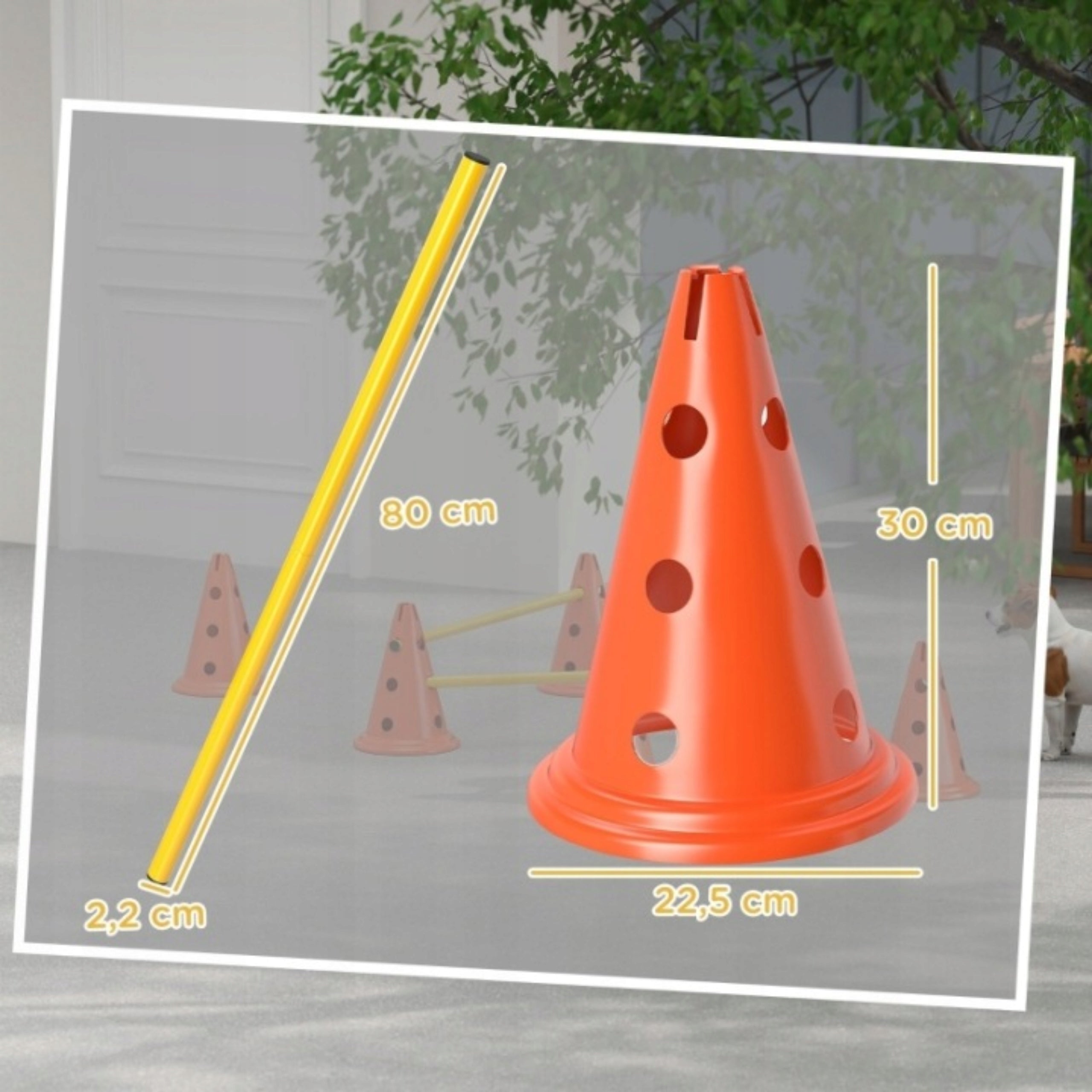 Agility obstacles for dog cones 32 cm poles dog training DOG training Packaging status original