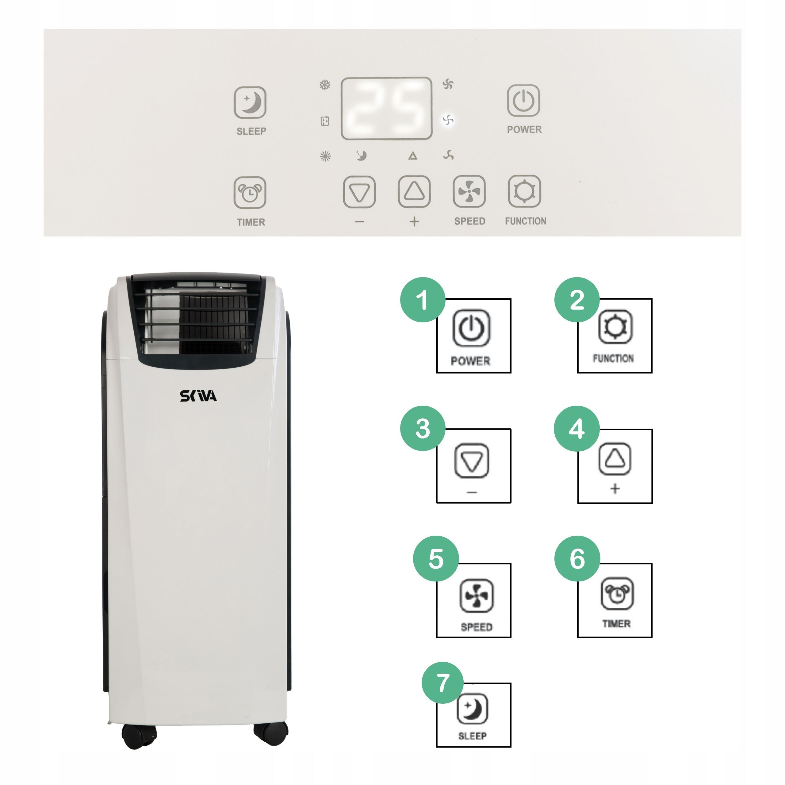 Air Conditioner 4in1 Heating Function 12000BTU 450m3/h + Window Seal Energy class - cooling A