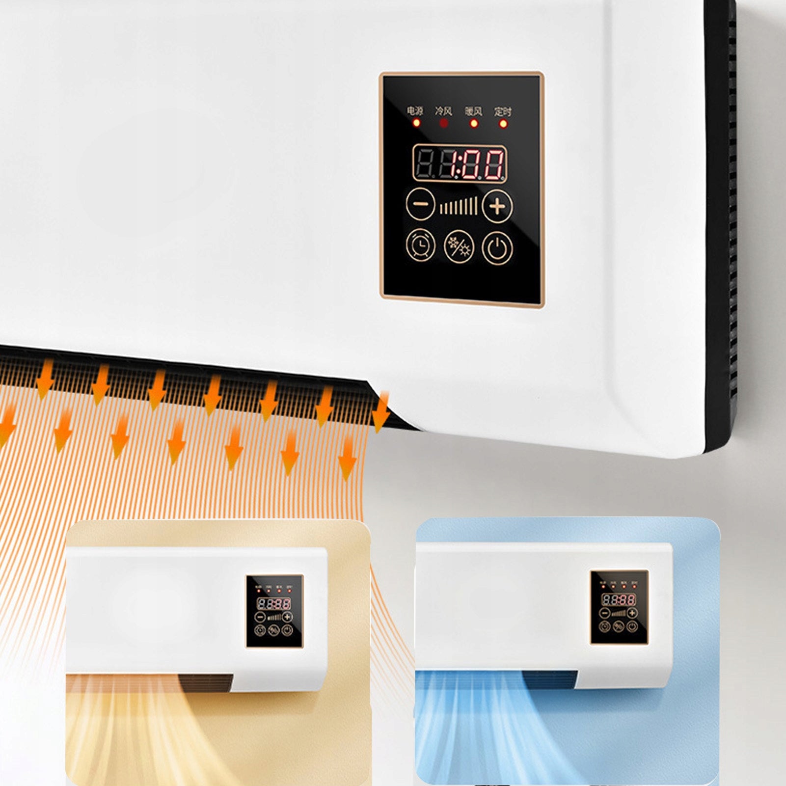 Air Conditioner, Mini Low Noise Wall Air Conditioner with Remote Control Cooling power 1 W