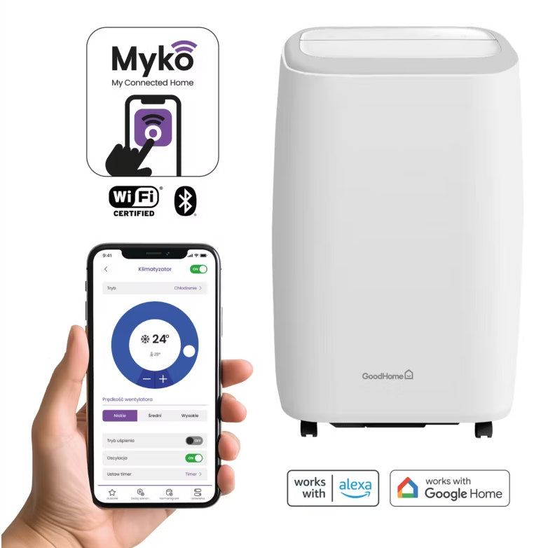 Air Conditioner Portable Room Monoblock 2,6kW 9000 BTU 20m2 WiFi Myko Packaging status original