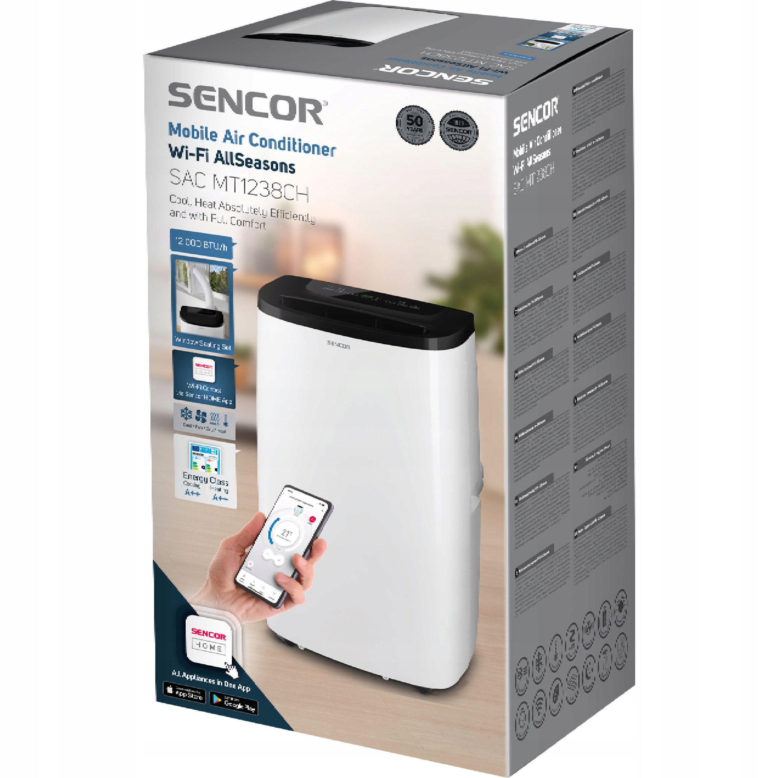 Air Conditioner Portable Sencor SAC MT1238CH POWER 1700W 47m3 4 MODES TIMER Packaging status original