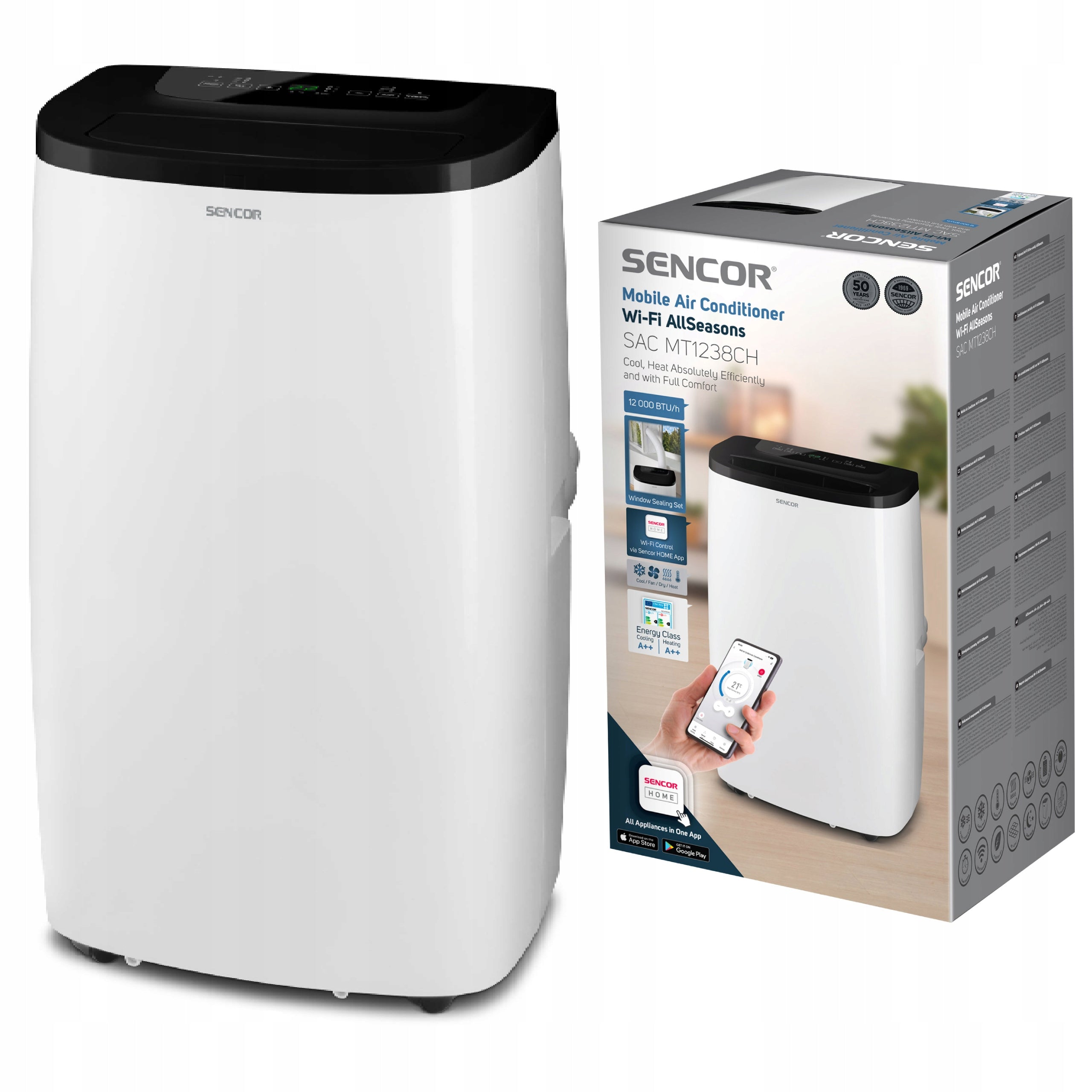 Air Conditioner Portable Sencor SAC MT1238CH POWER 1700W 47m3 4 MODES TIMER