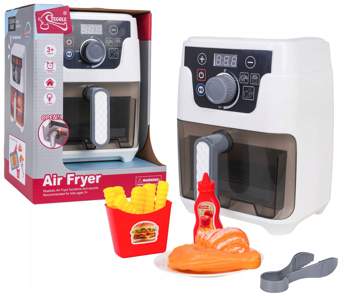 Air Fryer with Light and Sound Function + Accessories