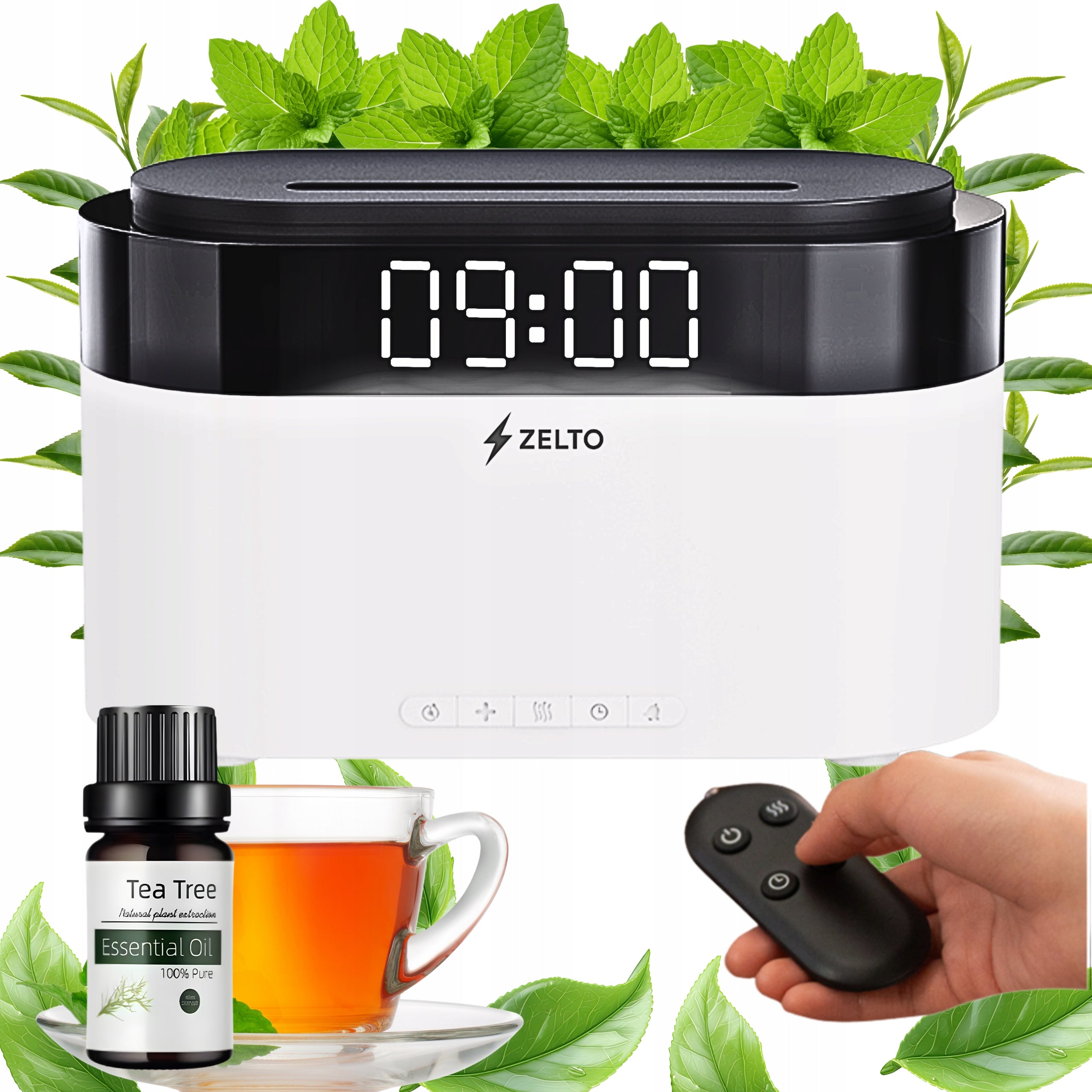 Air Humidifier Fireplace 2.0 Diffuser Timer LCD Clock For Gift + Remote Control