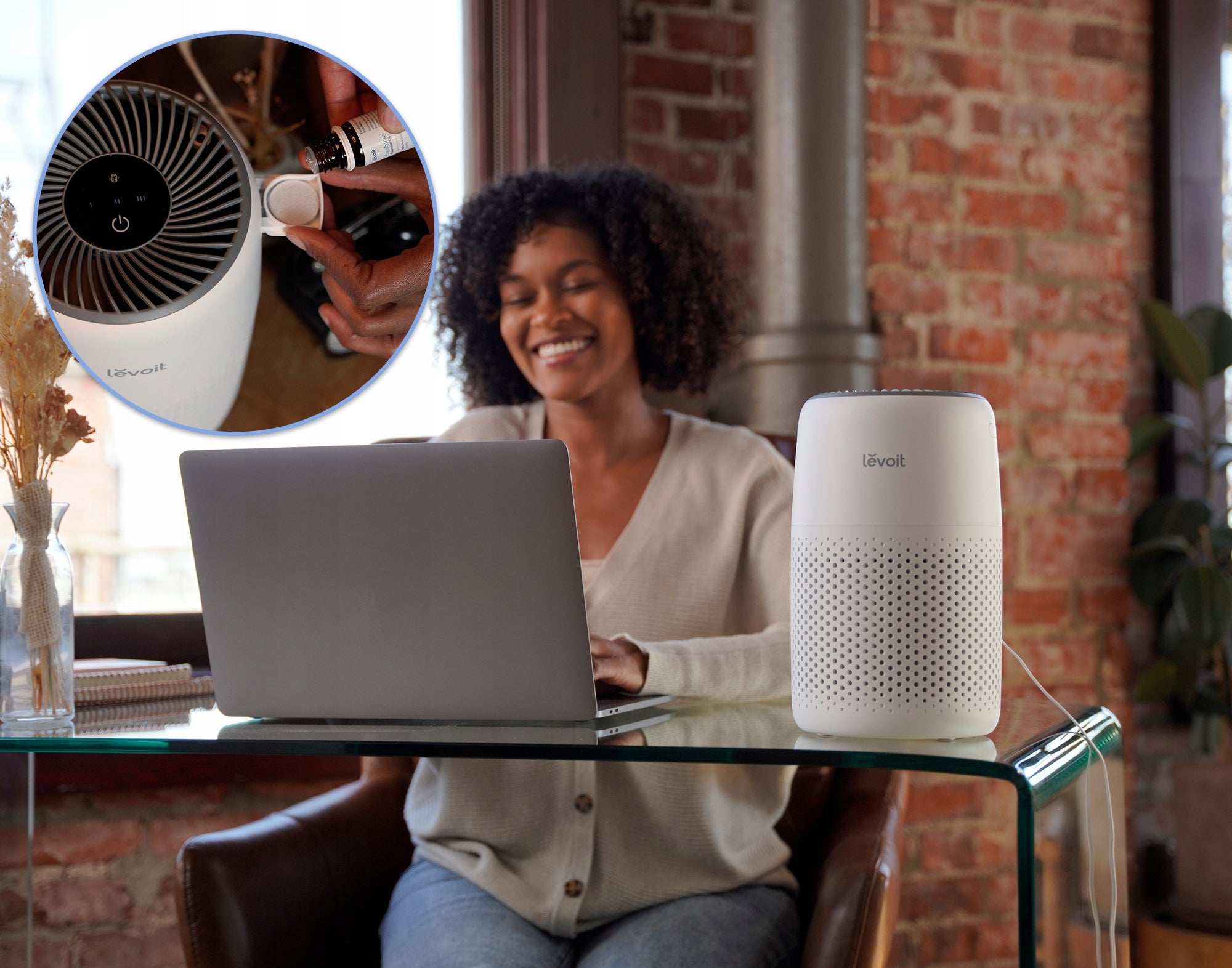 Air Purifier Levoit Core Mini HEPA Diffuser Quiet Efficient 16 m2 Dominant color white