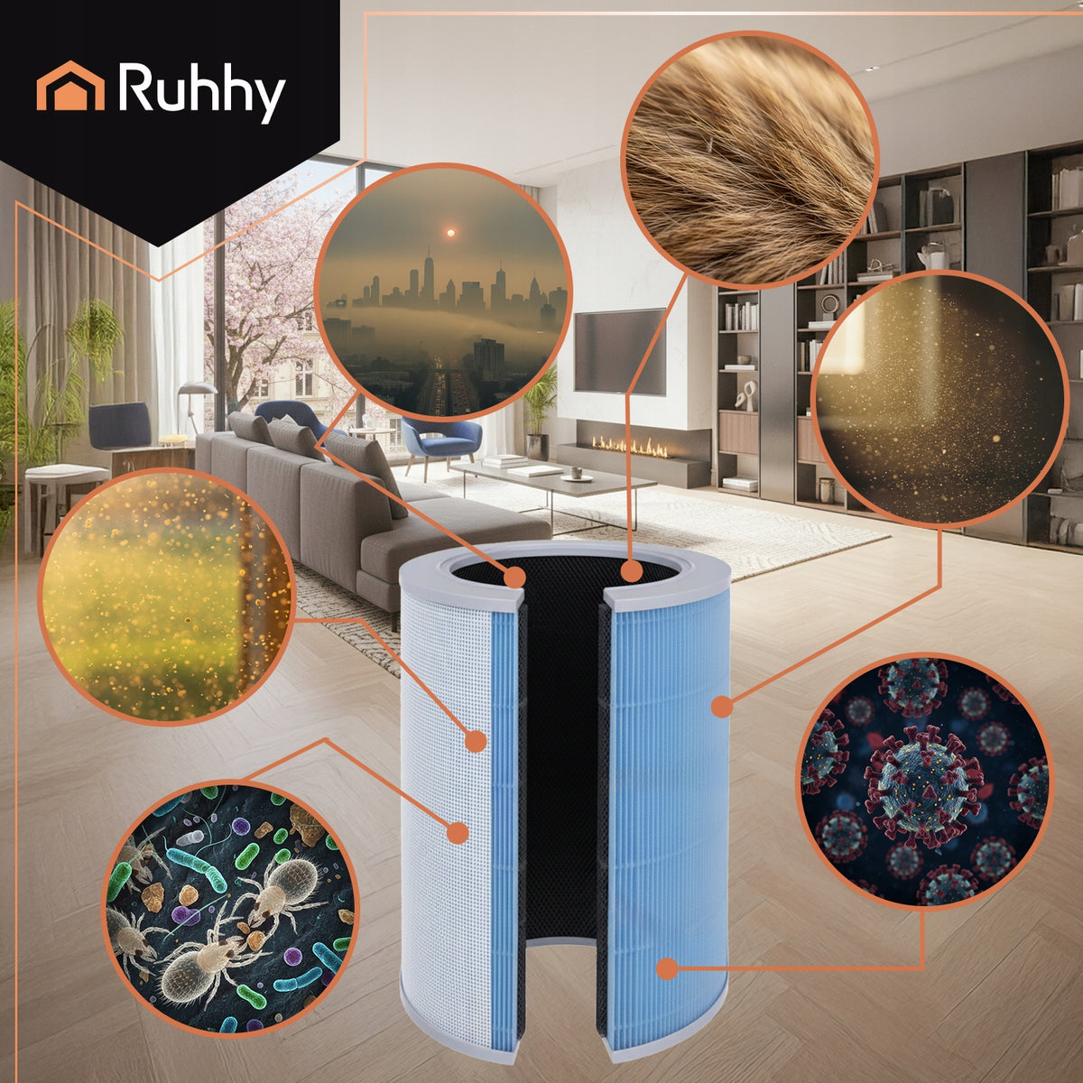 Air Purifier Powerful Silent Smart WiFi Ionization HEPA Filter H12 80m² Medical device no
